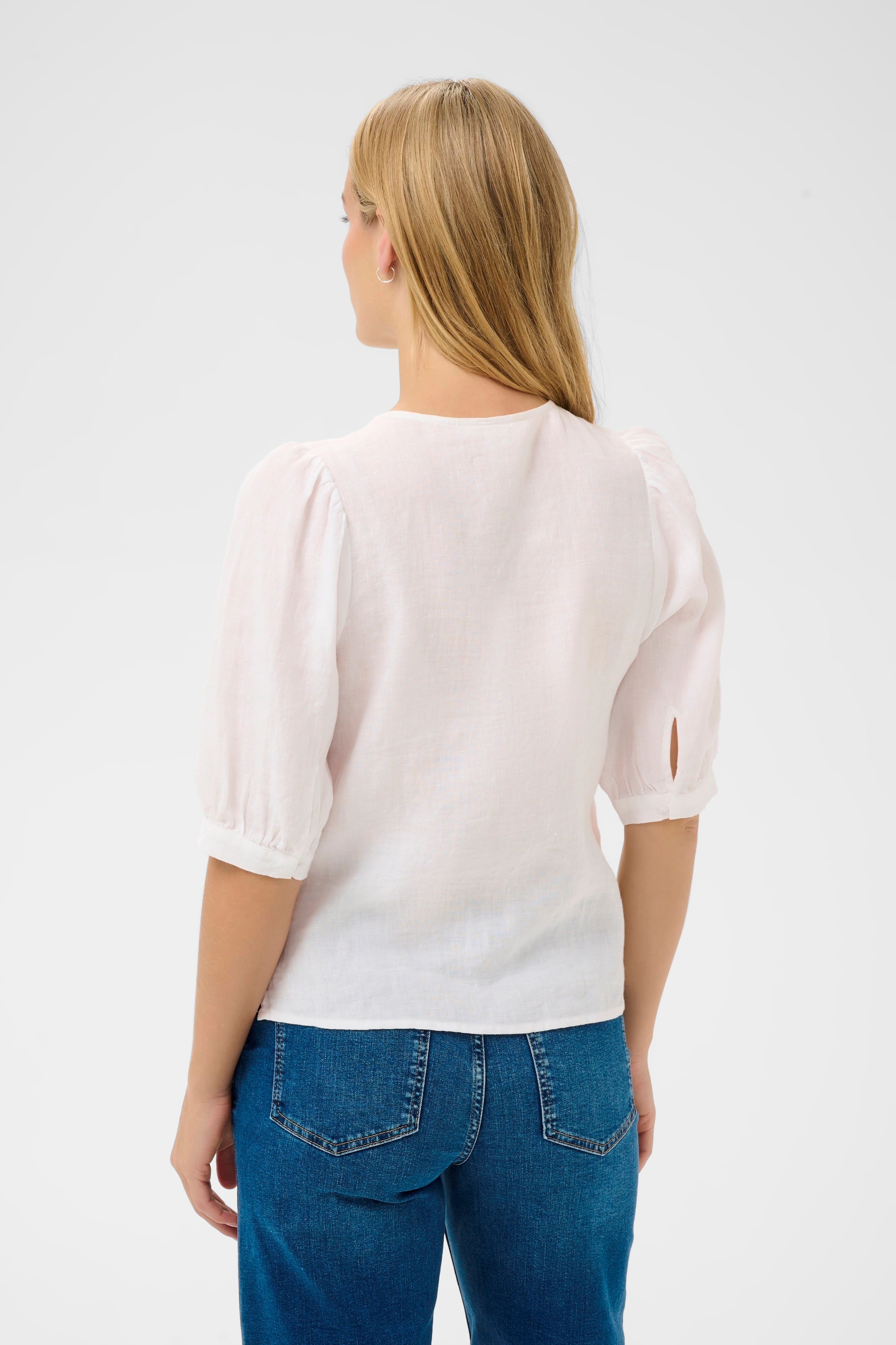 Azra White Linen Shirt - 30310416
