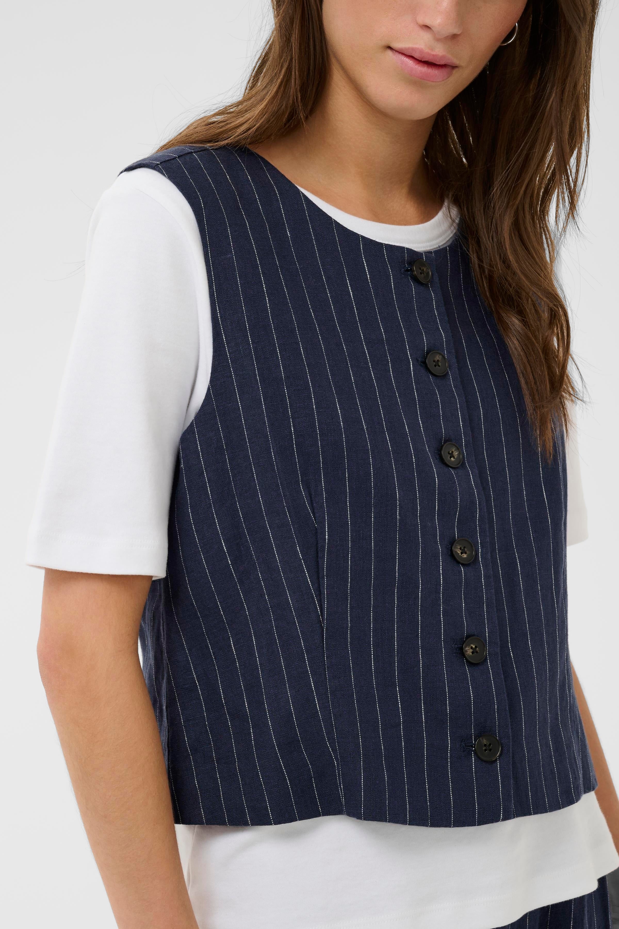 Azania Blue Nights Pinstripe Waistcoat - 30310487