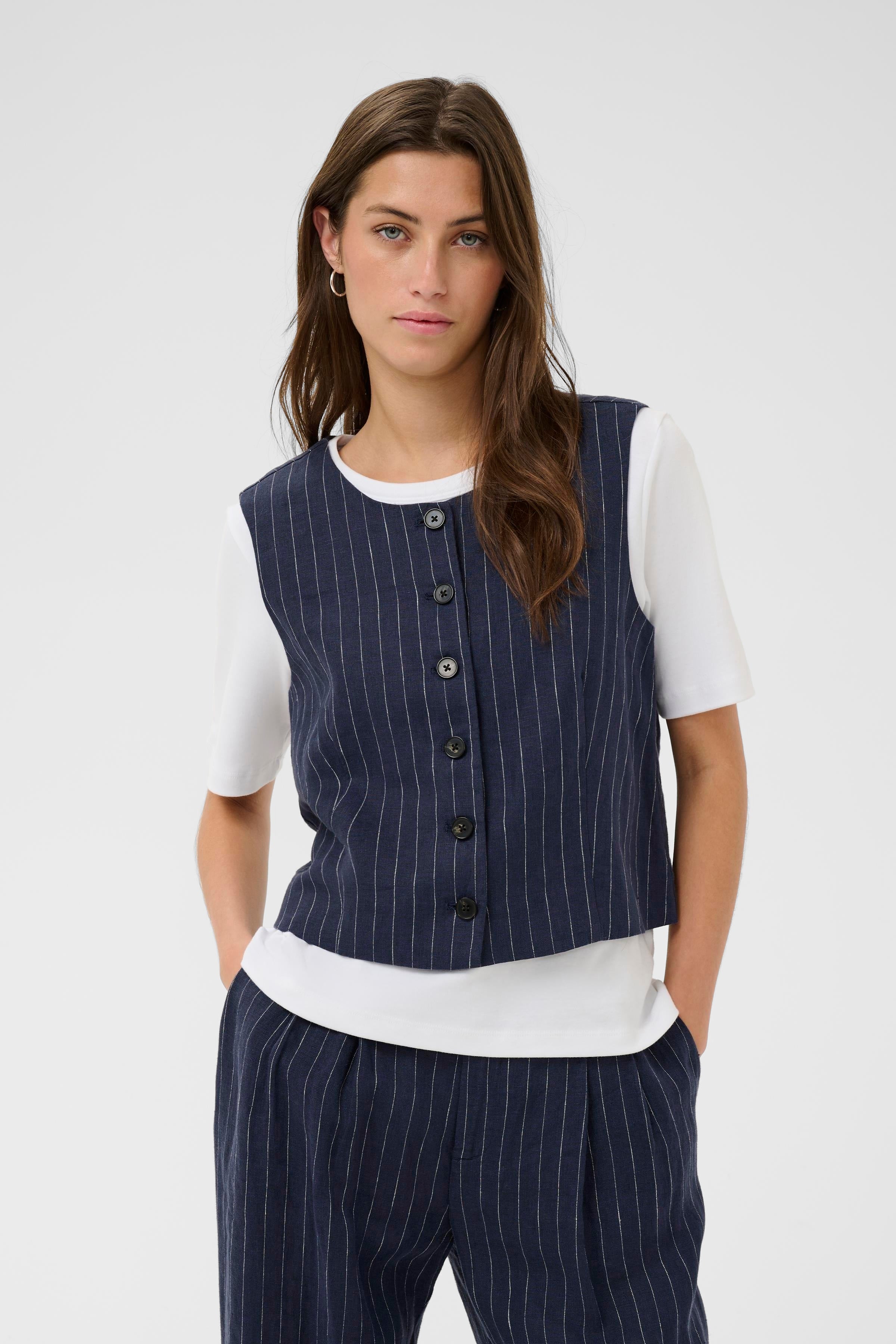Azania Blue Nights Pinstripe Waistcoat - 30310487