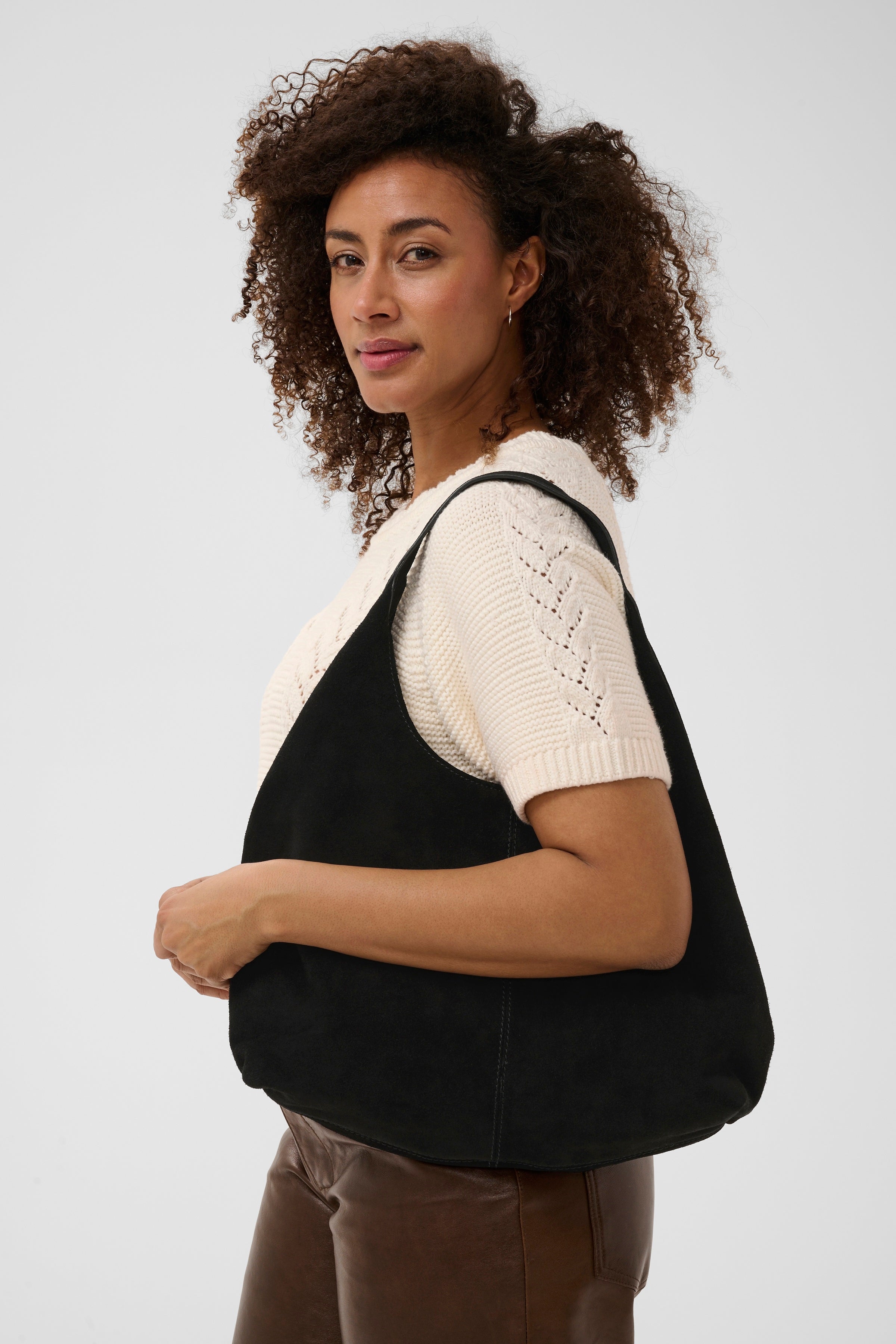 Athea Black Suede Bag - 30310490