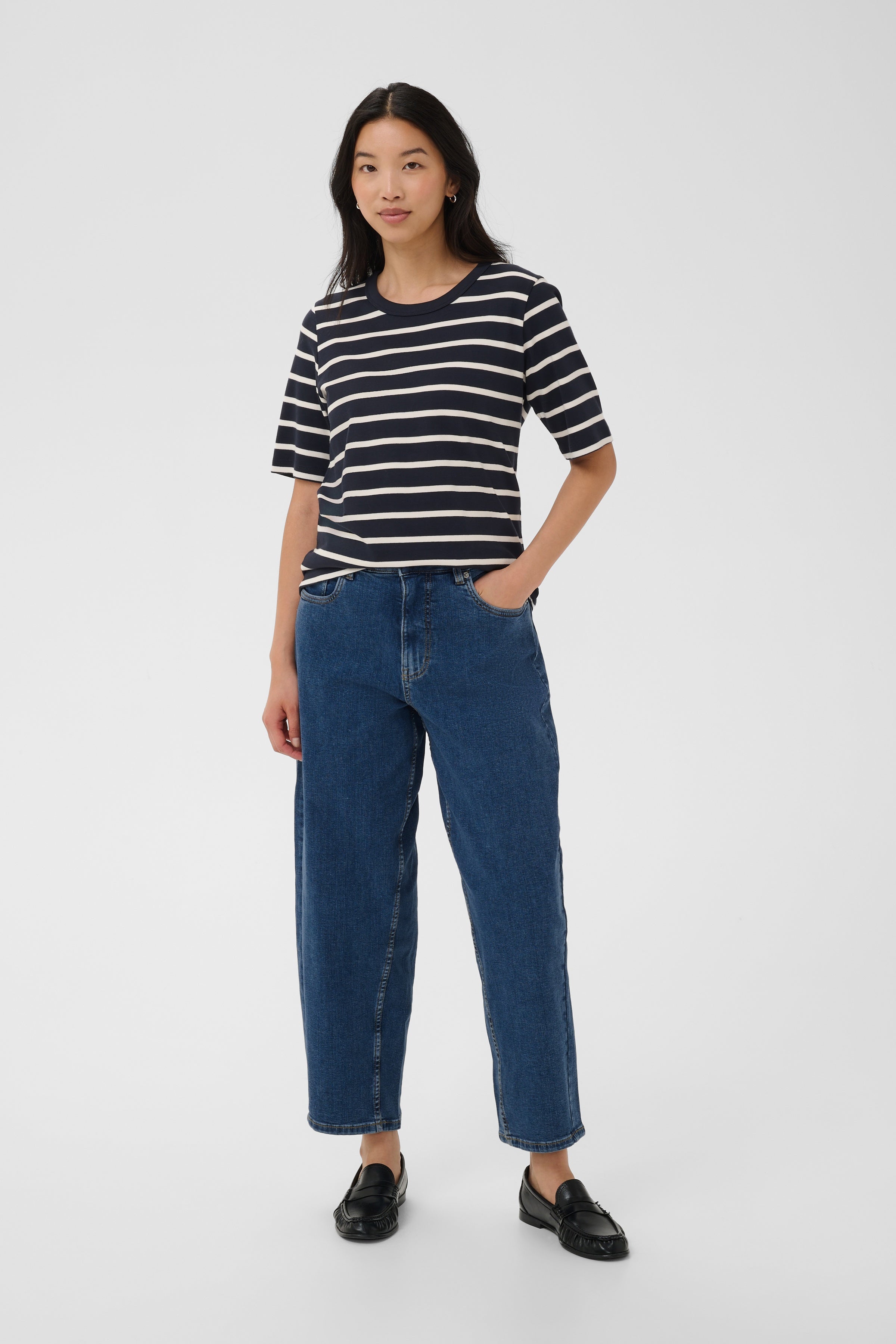 Adelena Med Dark Blue Jeans - 3010715