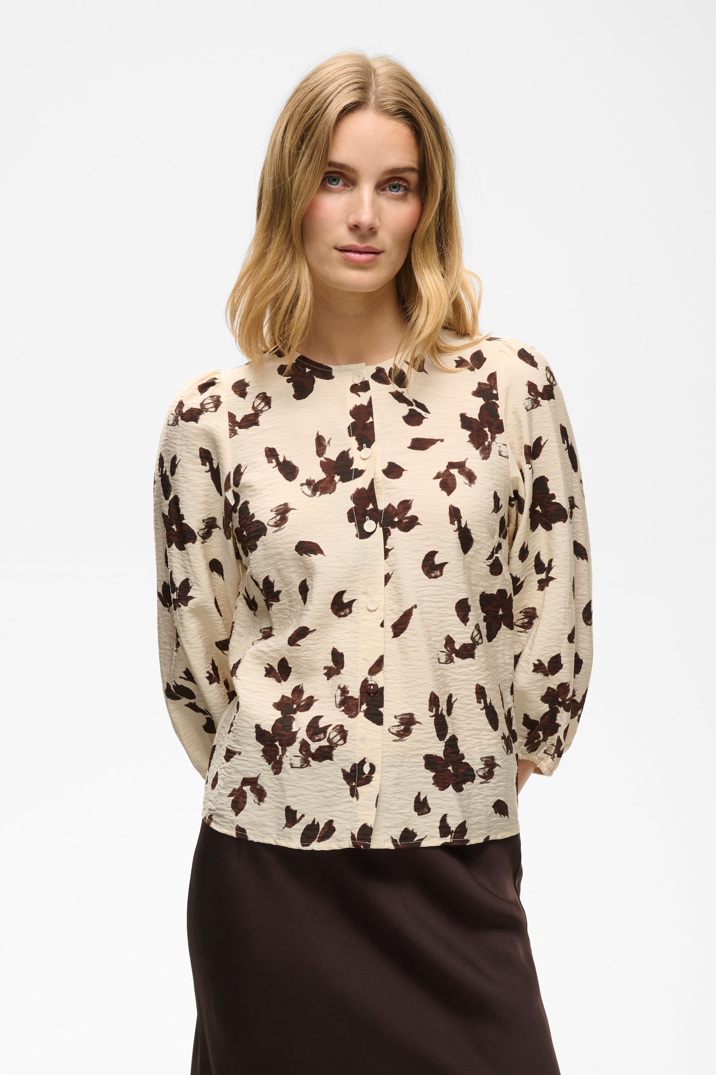 Channie Oatmeal Print Shirt - 30310770