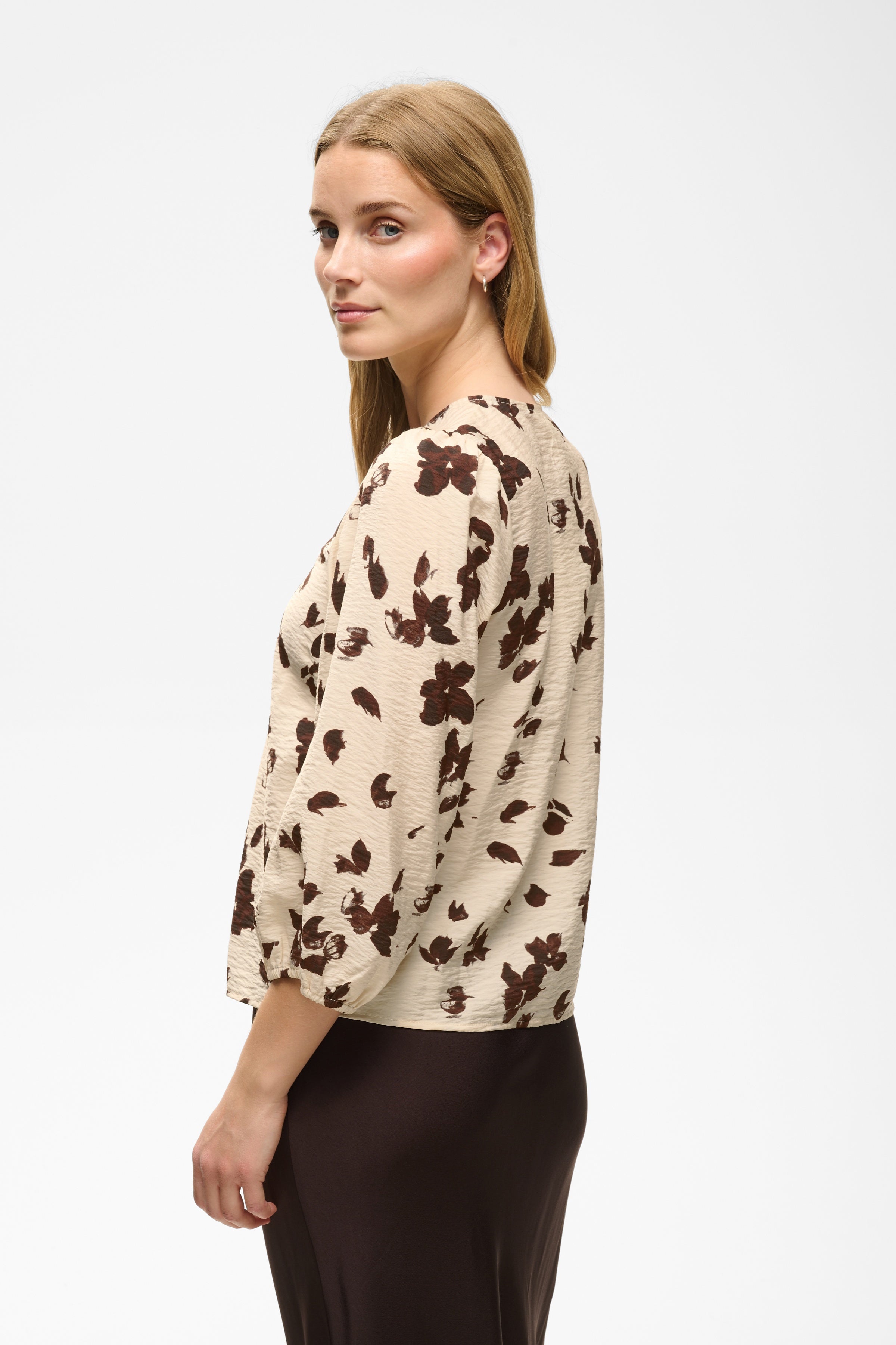 Channie Oatmeal Print Shirt - 30310770