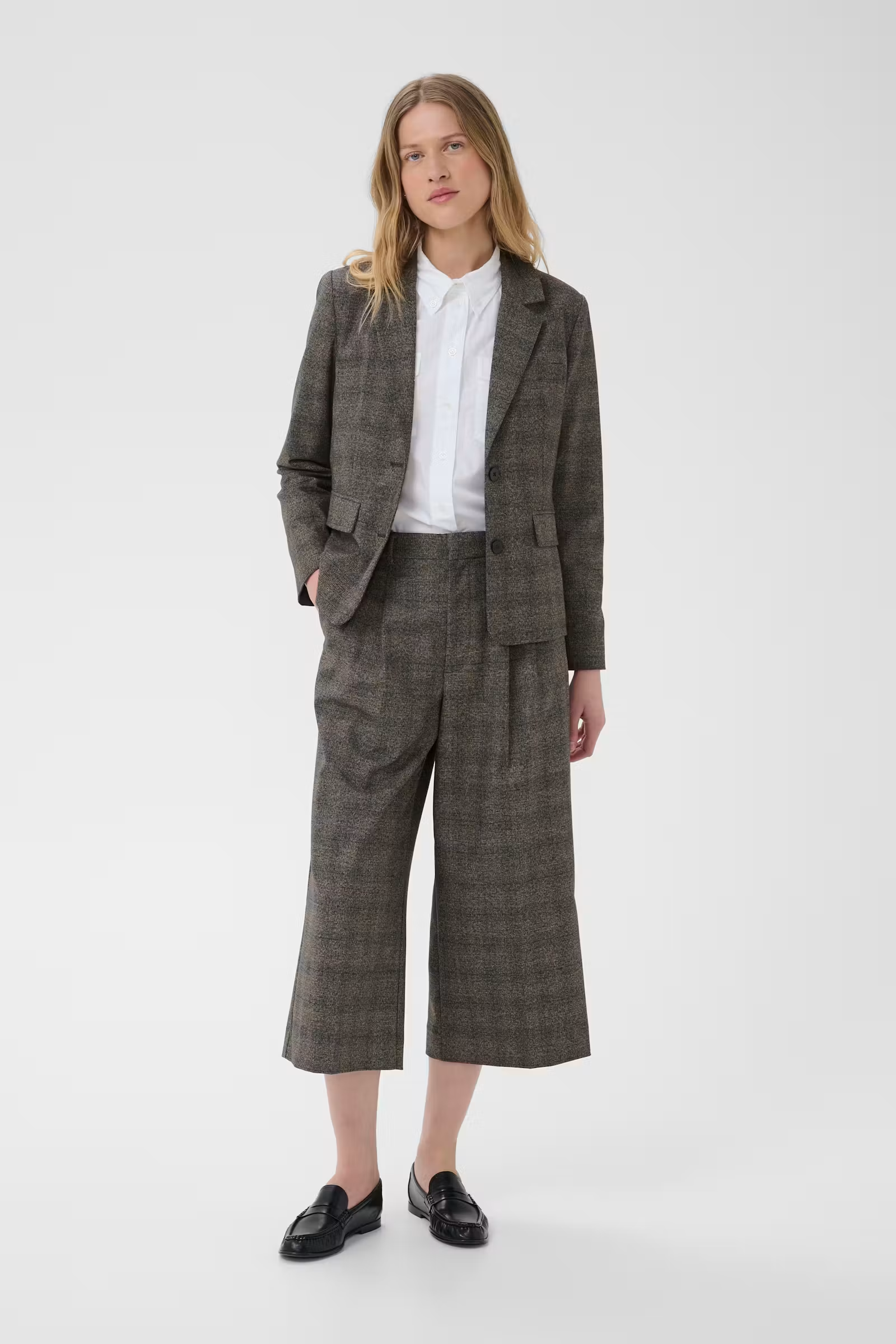 Clementina Black Check Crop Pants - 30310803