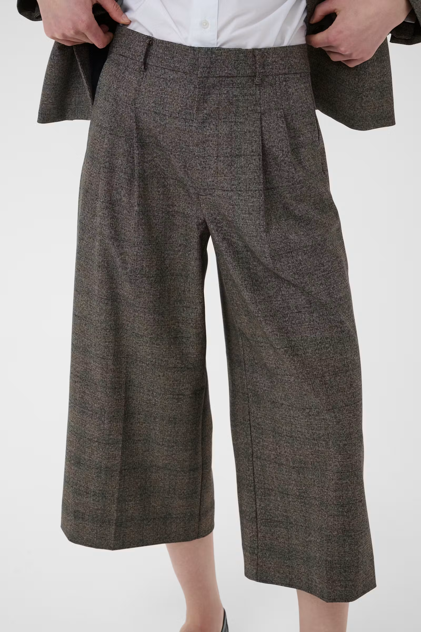 Clementina Black Check Crop Pants - 30310803