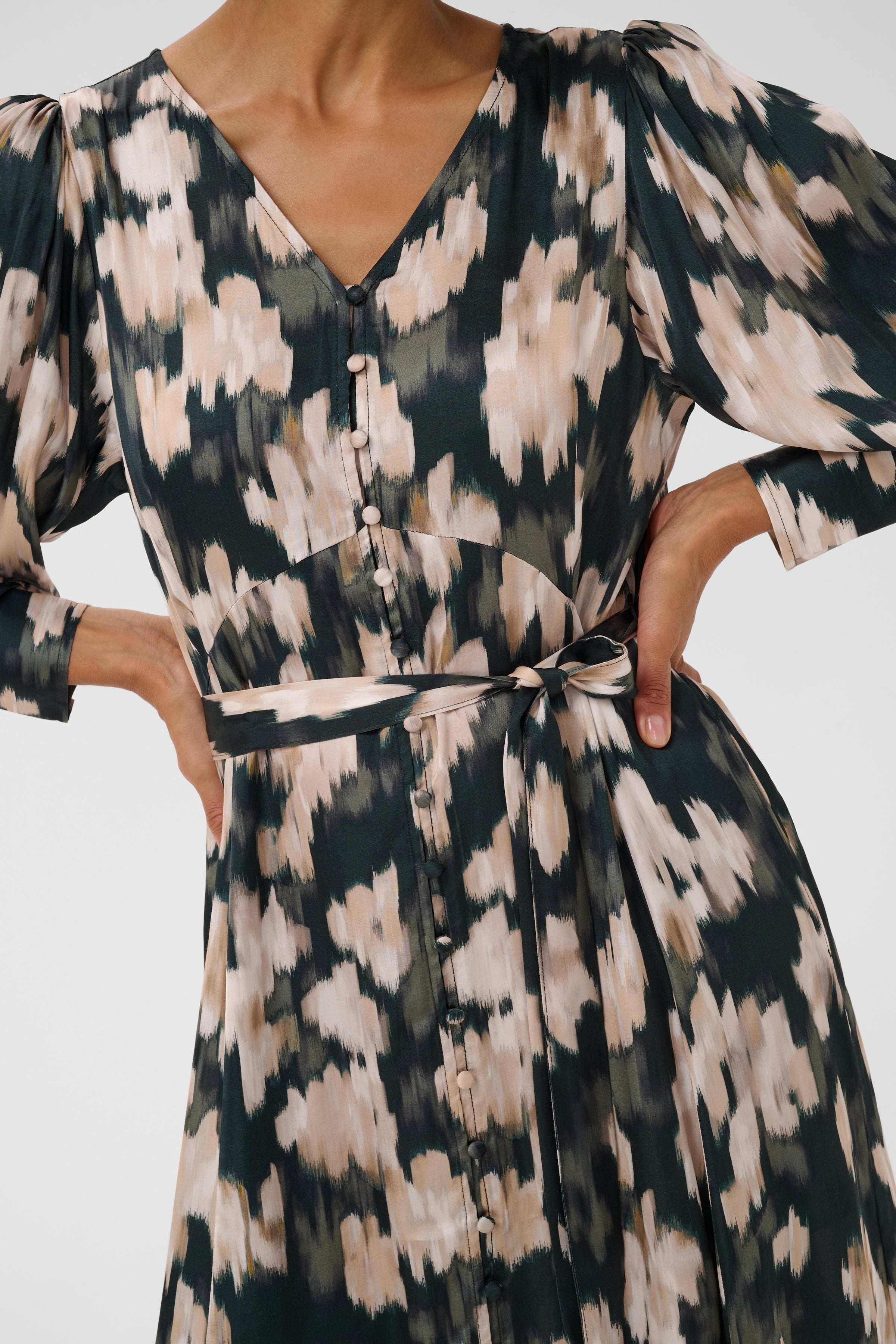 Ciluca Green Blurred Flower Dress - 30310810
