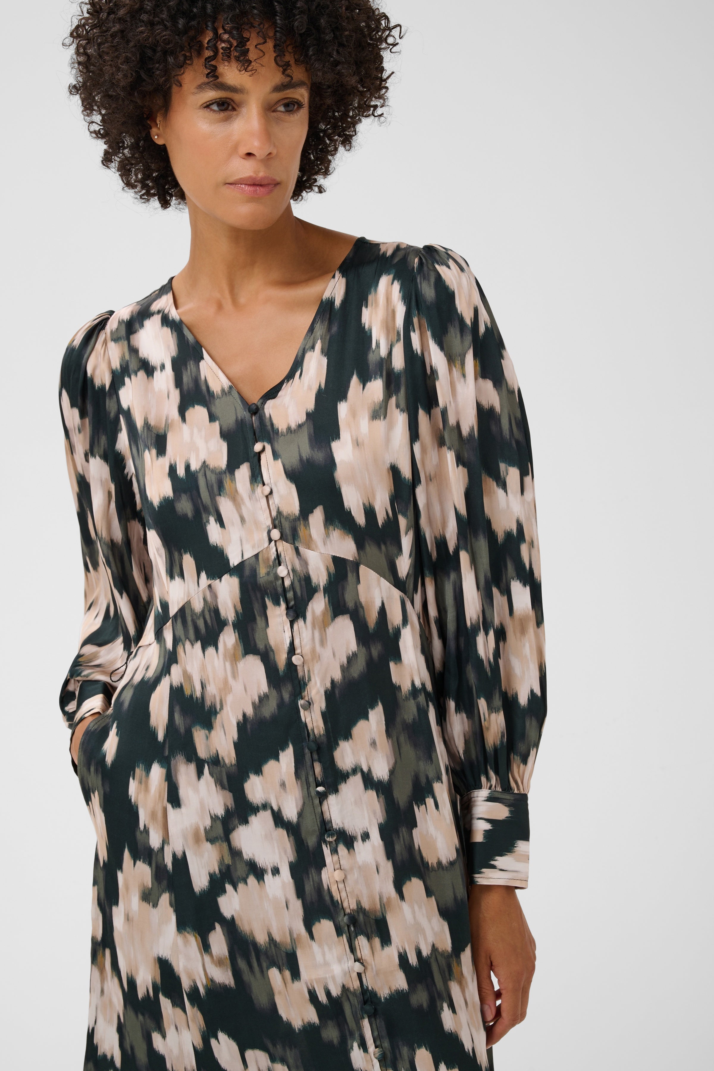 Ciluca Green Blurred Flower Dress - 30310810