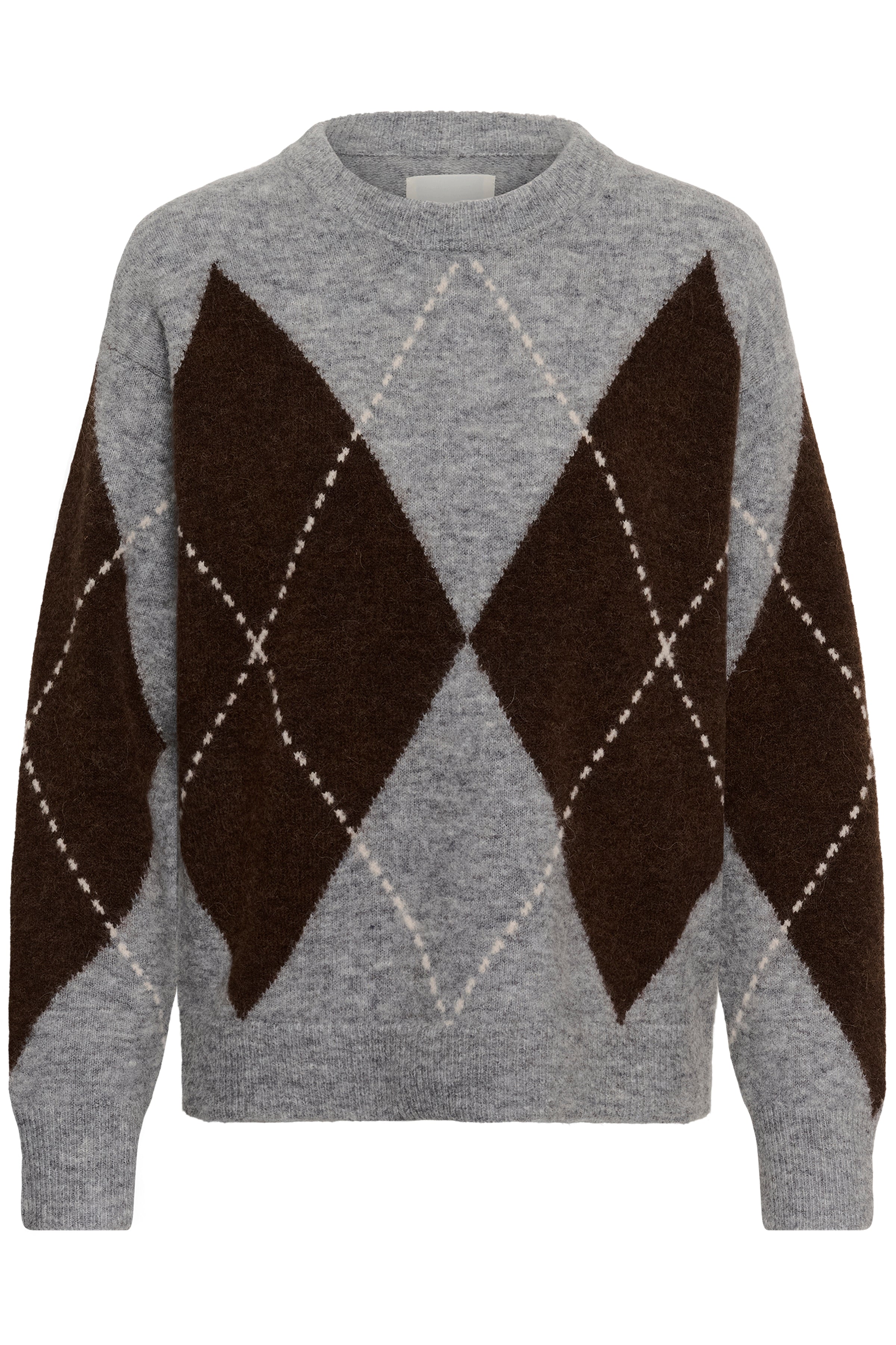 Sorayas Brown/Grey Argyle Jumper - 30311013