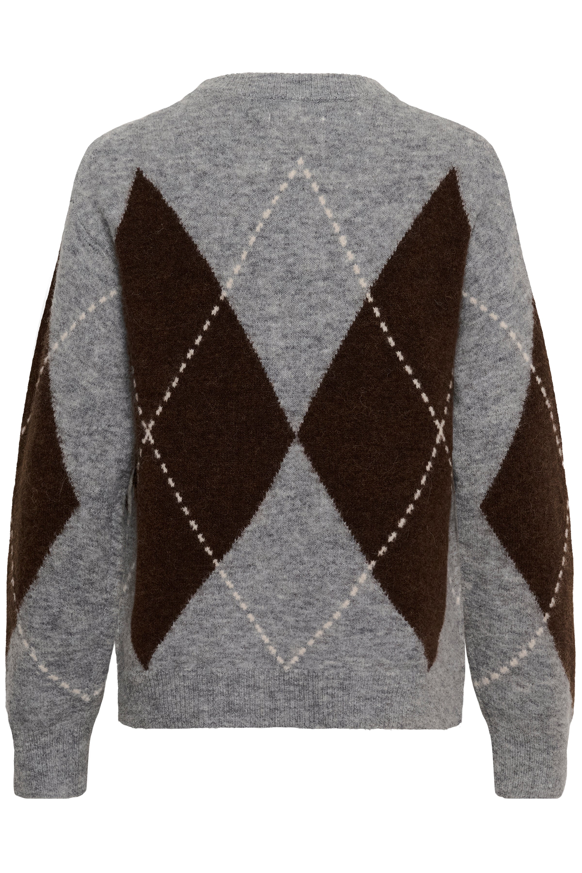 Sorayas Brown/Grey Argyle Jumper - 30311013