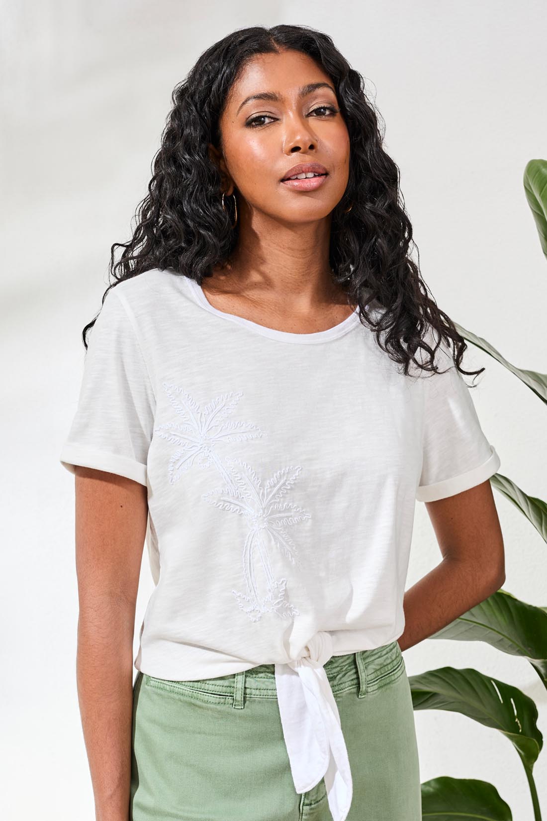 White Front Tie Top - 3081O