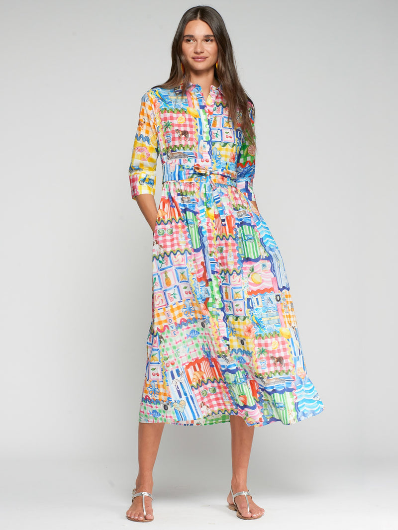 Multi-Colour Print Dress - 33440