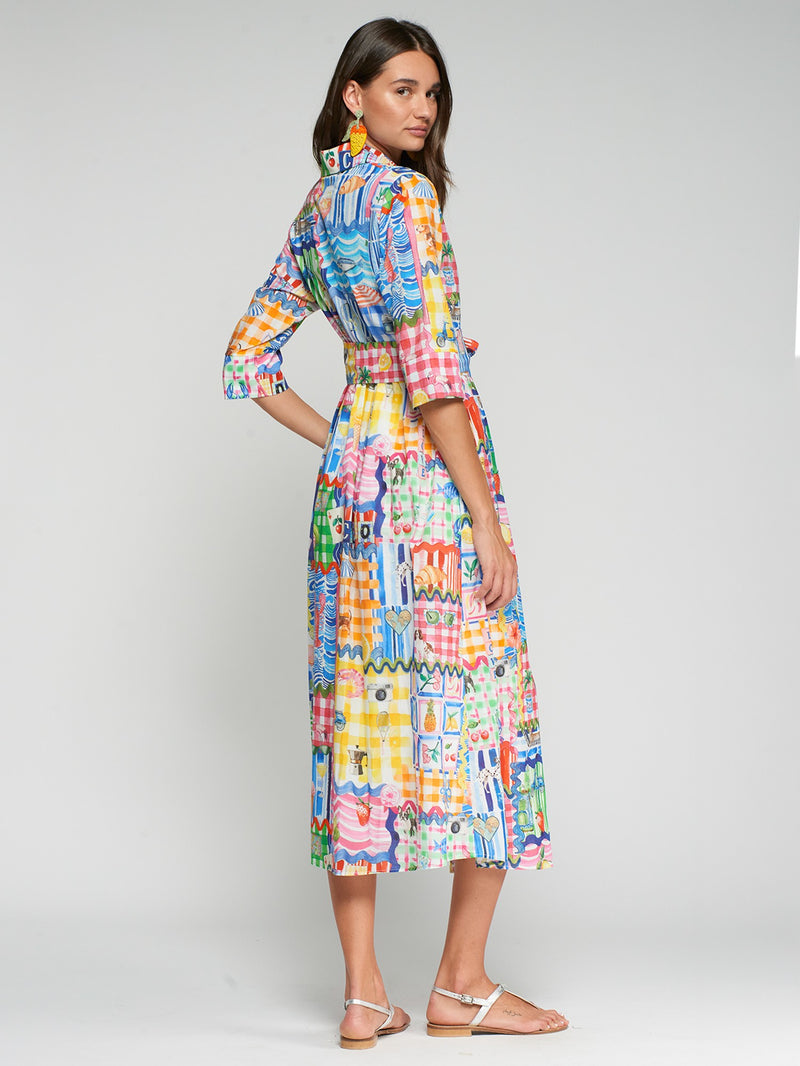 Multi-Colour Print Dress - 33440