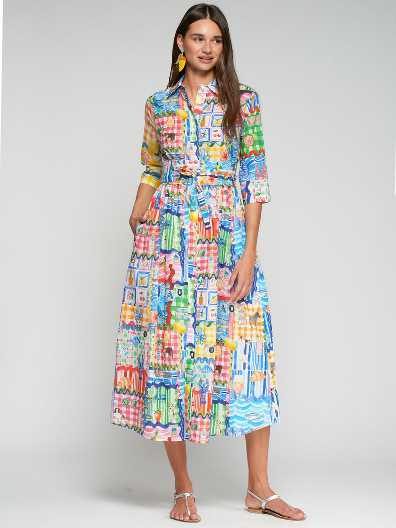 Multi-Colour Print Dress - 33440