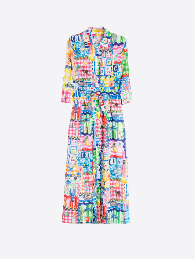 Multi-Colour Print Dress - 33440