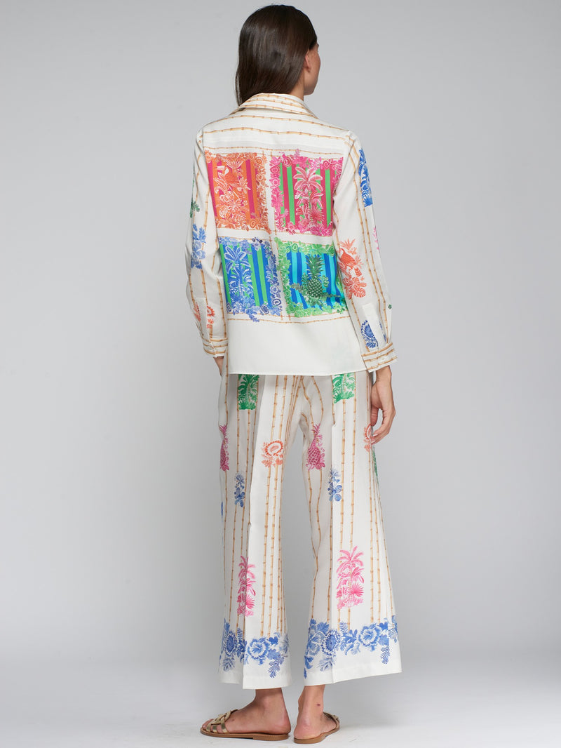 Bamboo & Tropical Motif Trousers - 33652