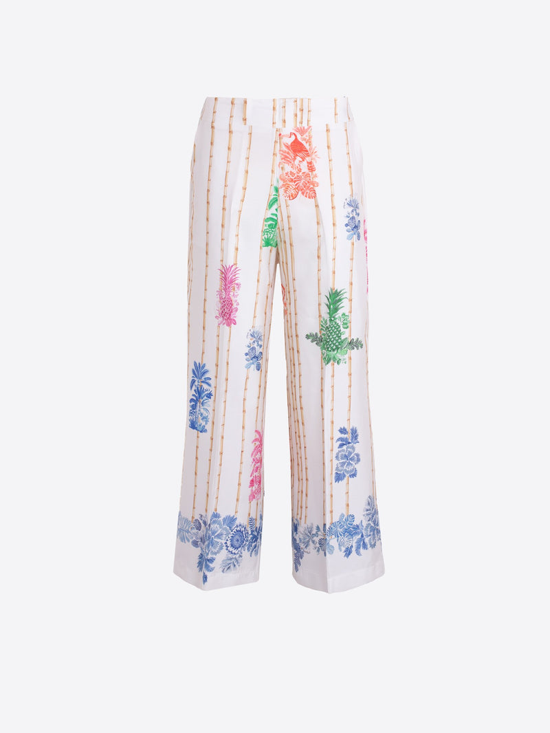 Bamboo & Tropical Motif Trousers - 33652