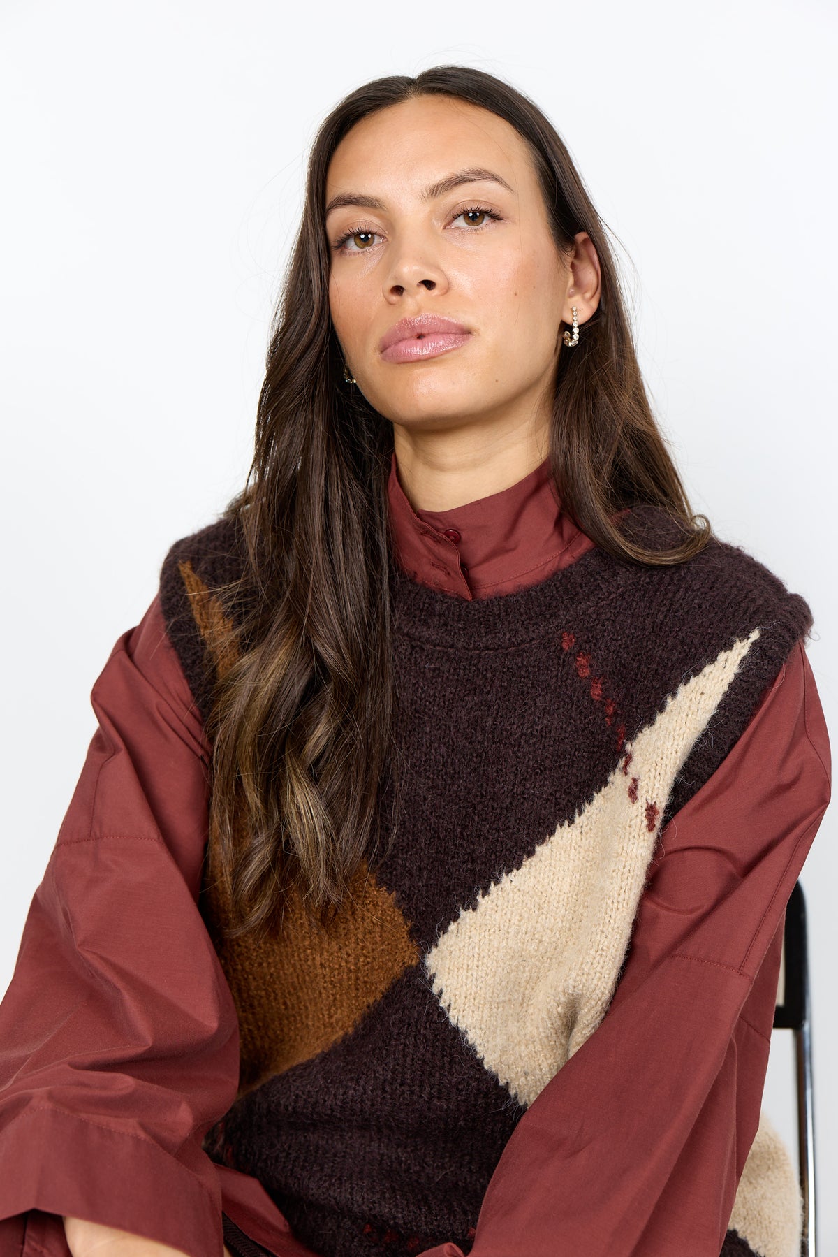 Hacer 1 Chocolate Plum Argyle Waistcoat - 33864