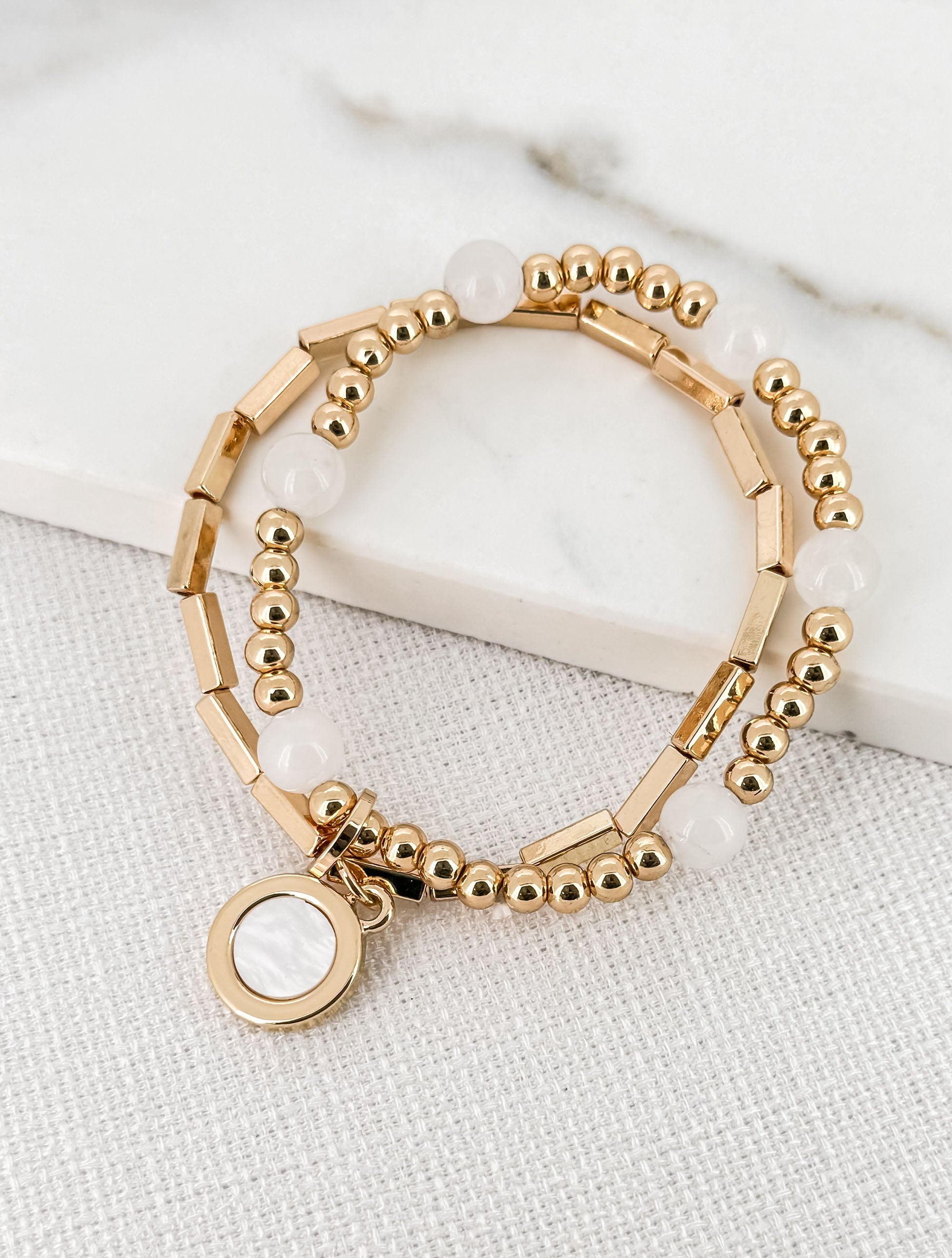 Gold Layer Stretch Bracelet - 3562