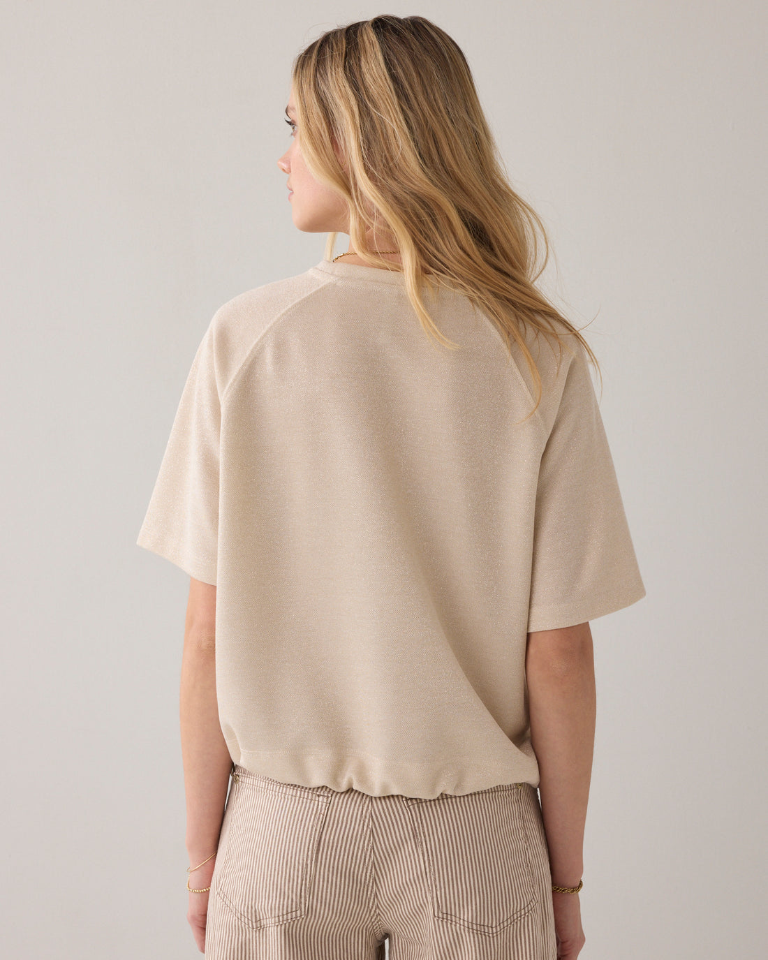 Ivory Boxy Sparkle Top - 3S5275