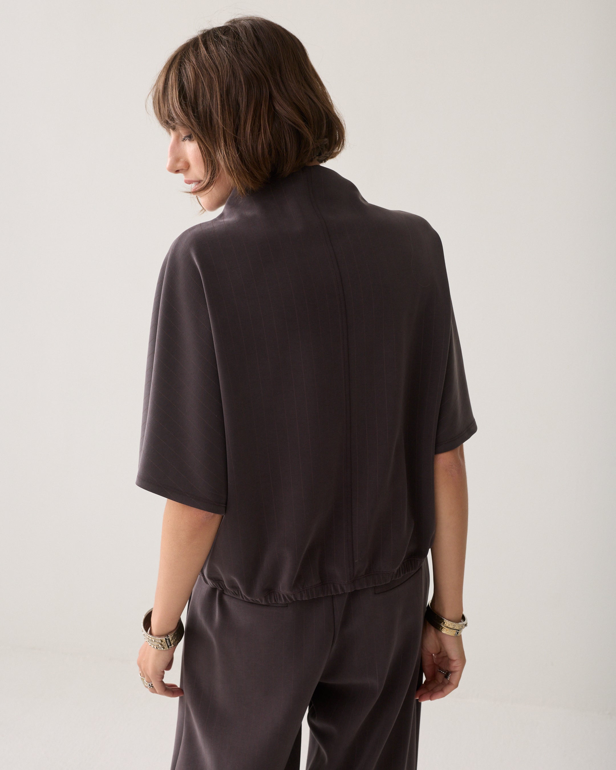 Dark Chocolate Pinstripe Top - 3s5363