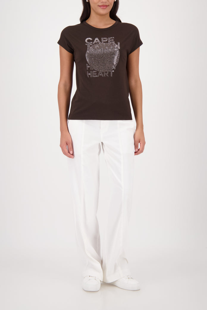 Dark Chocolate Jewelled T-Shirt - 410156