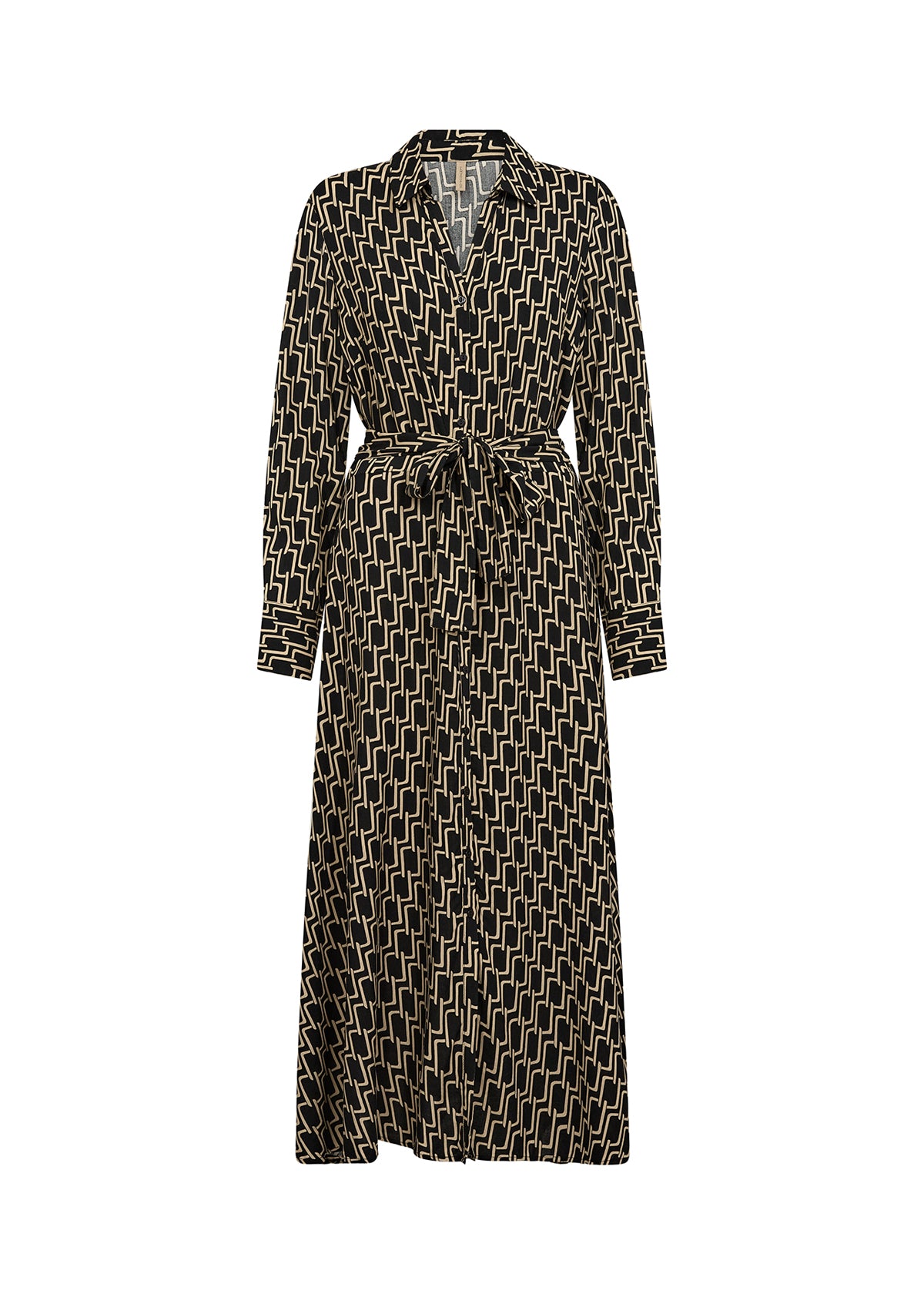 Varla 3 Black Geometric Print Dress - 41374