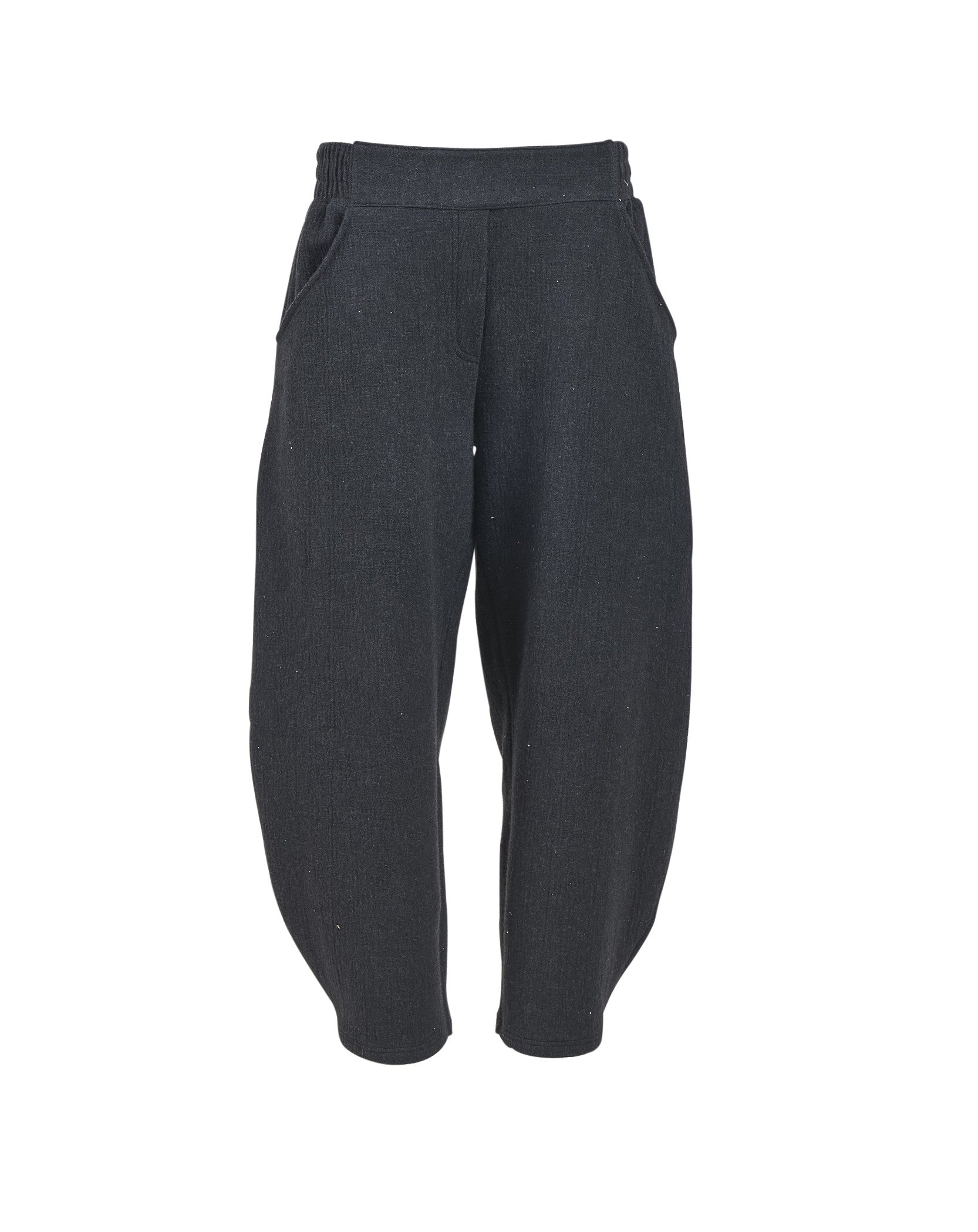 Black Crincle Trousers - 4161