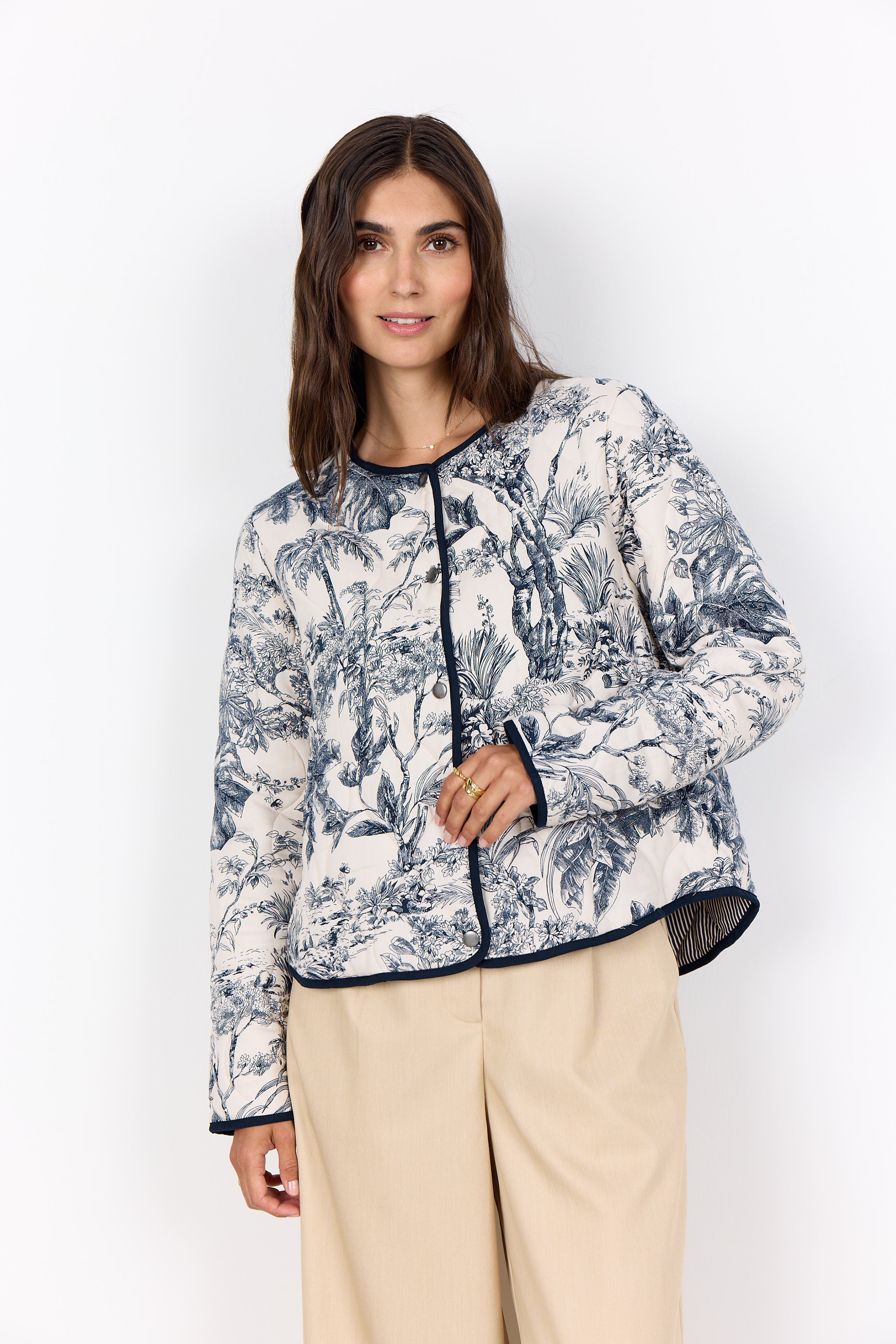 Carli 3 Navy Botanical Print Jacket - 41661