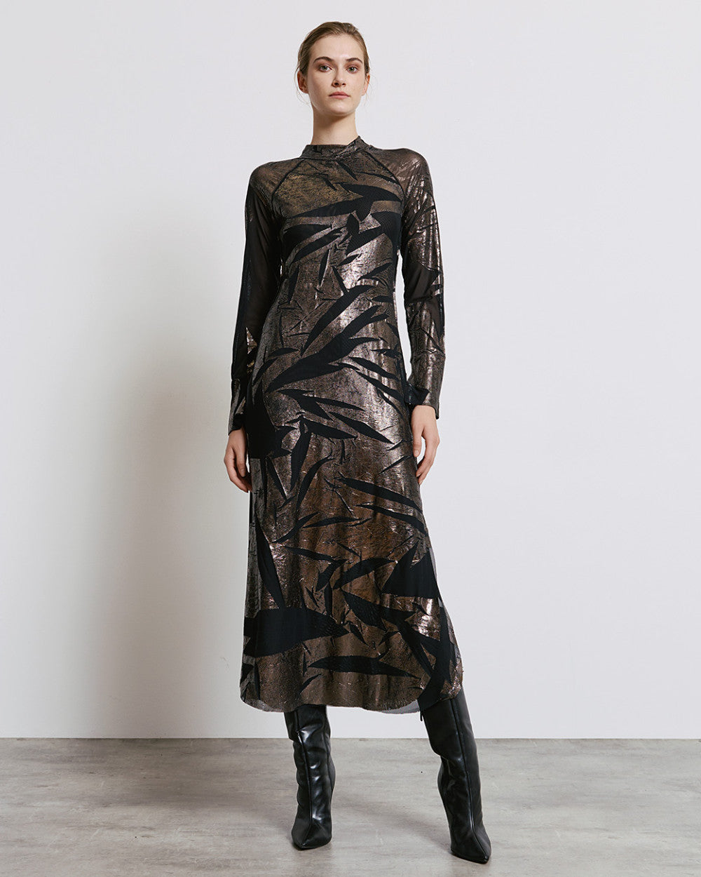 Metallic Print Dress - 44 3374 362