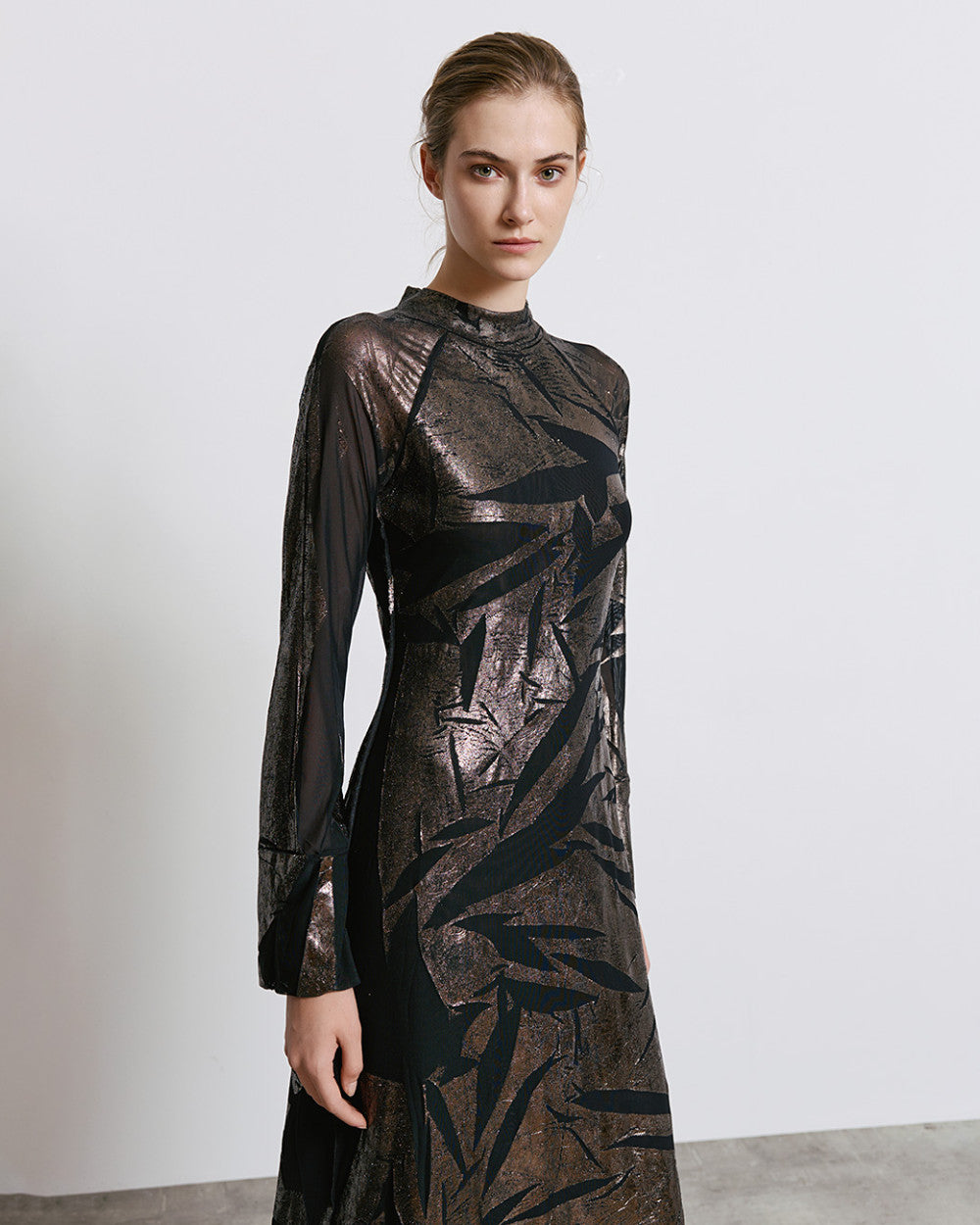 Metallic Print Dress - 44 3374 362