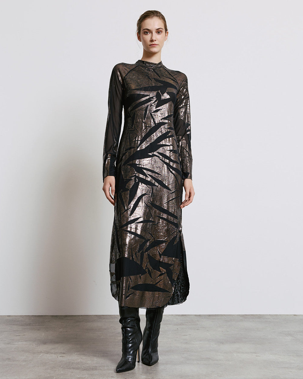 Metallic Print Dress - 44 3374 362