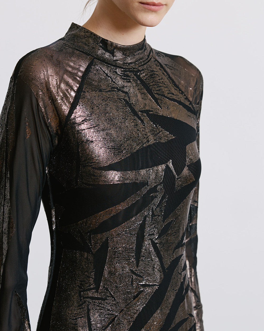 Metallic Print Dress - 44 3374 362