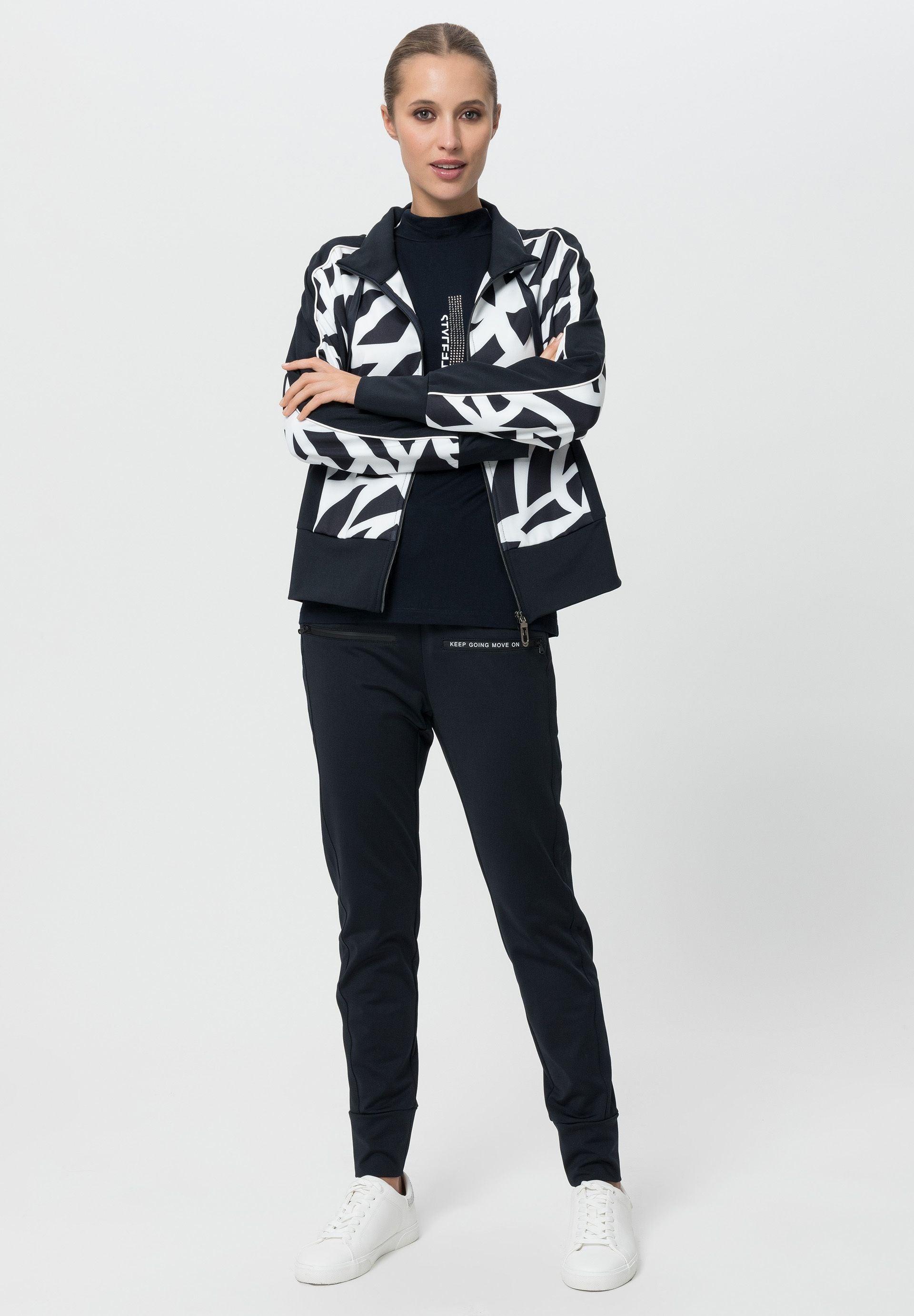 Navy Print Zip Jacket - 455301