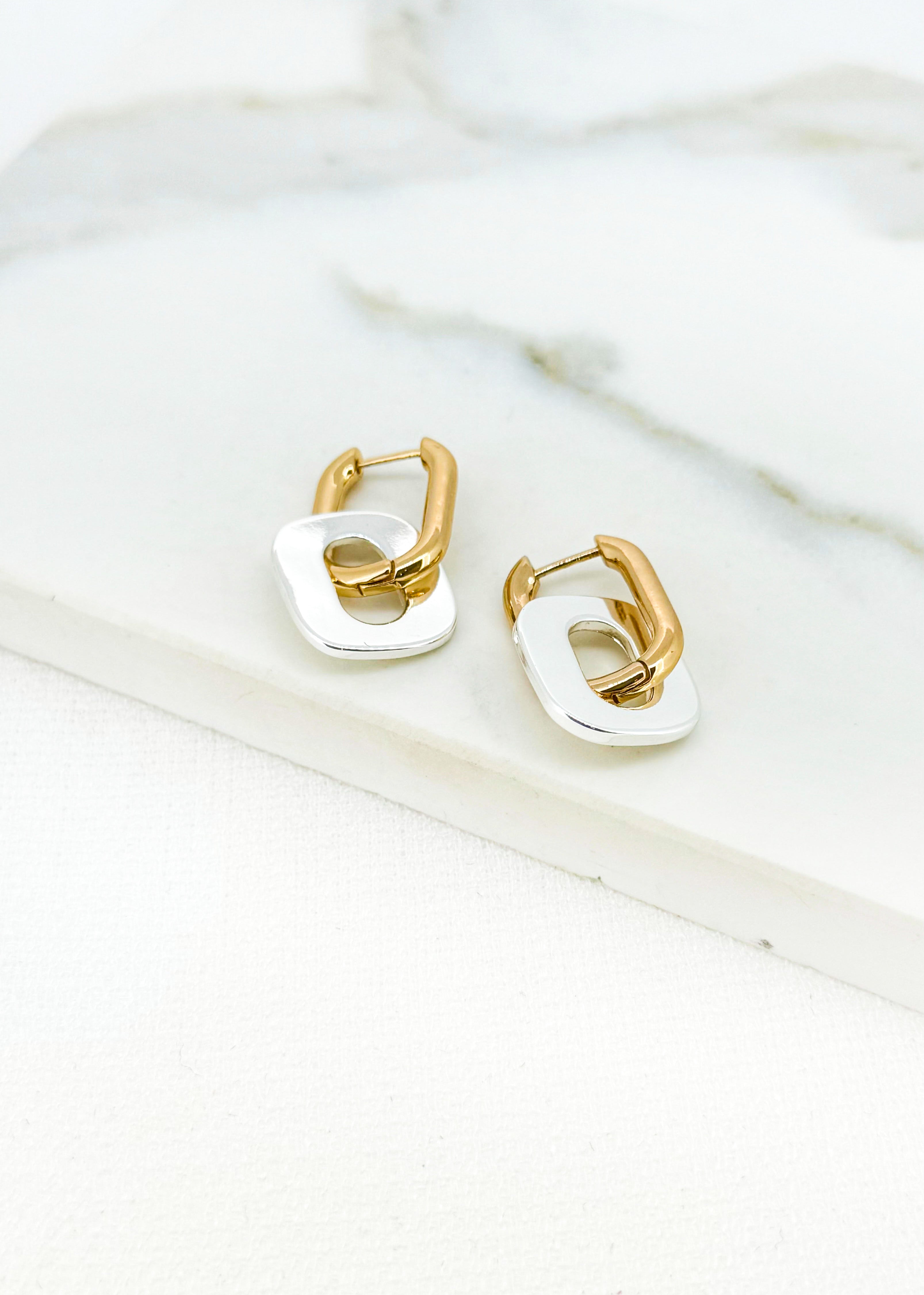 Silver & Gold Hoop Earrings - 4592