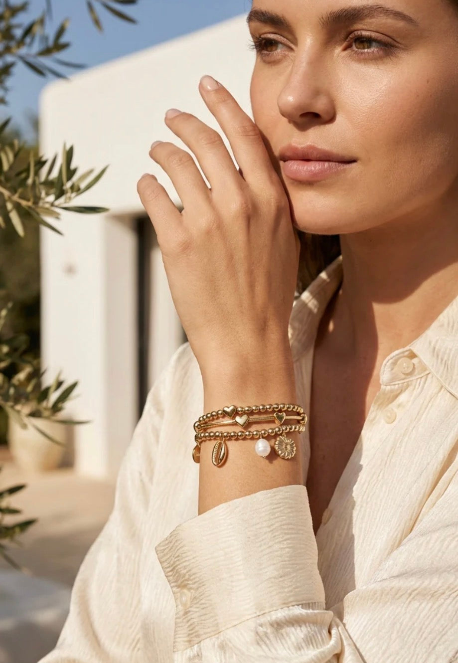 Gold Stretch Charm Bracelet - 4899