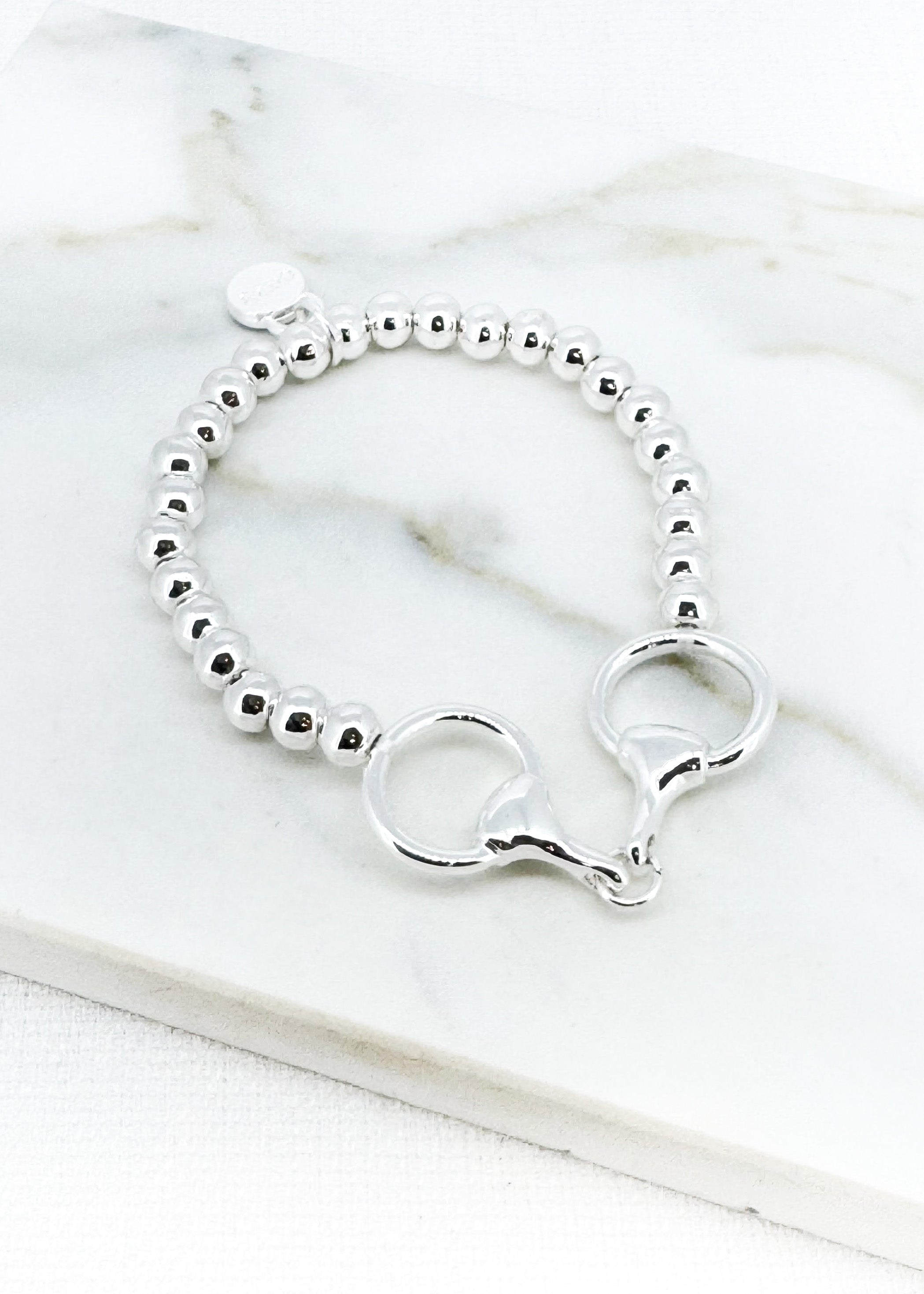 Silver Horse-bit Stretch Bracelet - 4900
