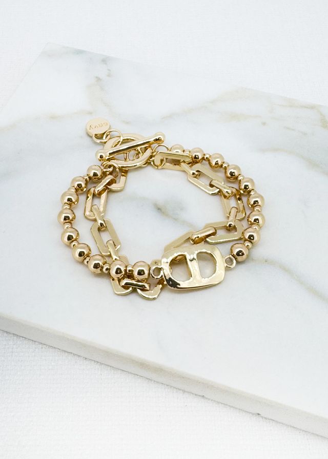 Gold T-Bar Bracelet - 4926