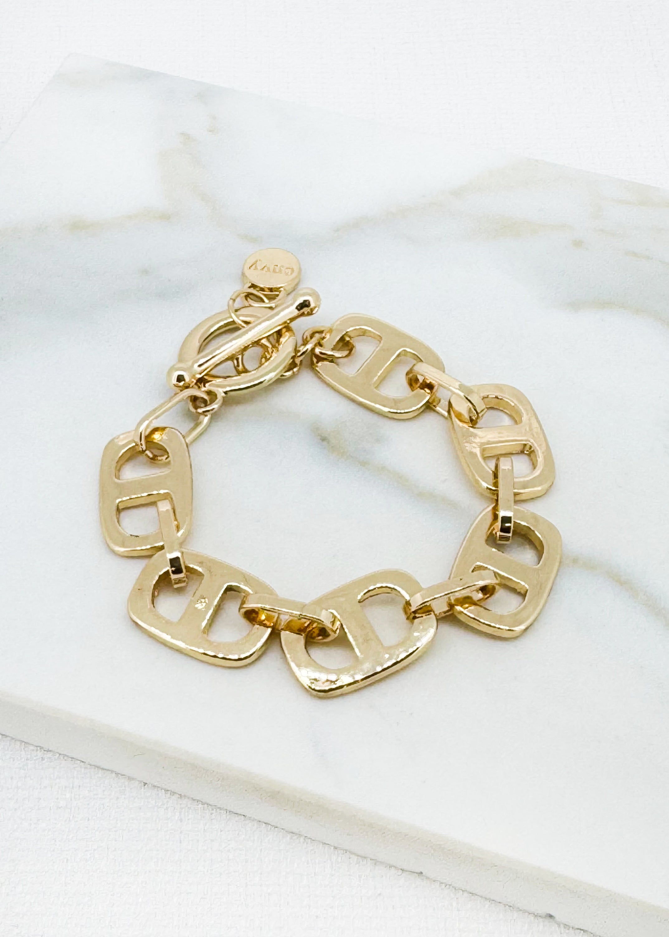 Gold Link T-Bar Bracelet - 4929