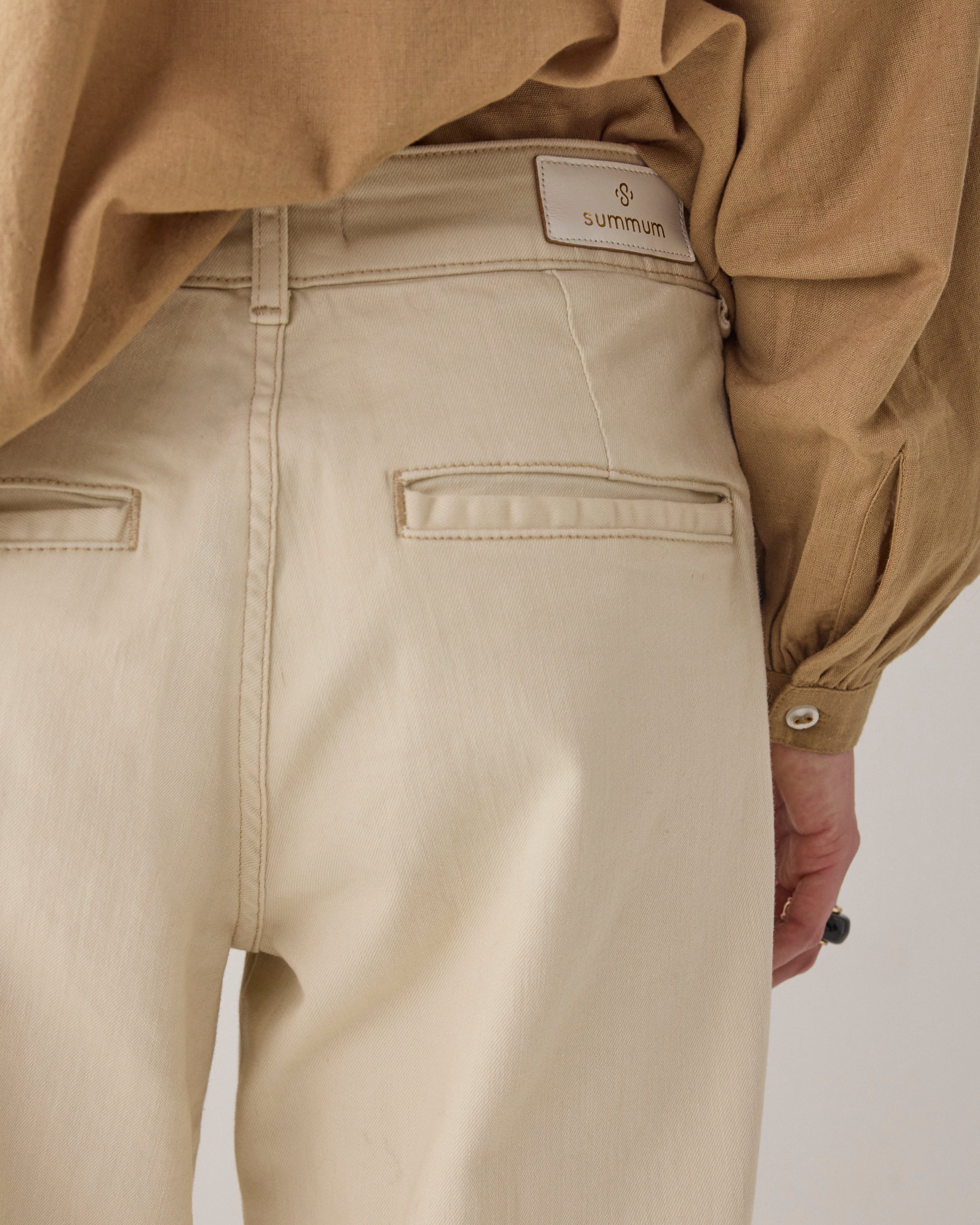 Ivory Cocoon Twill Trousers - 4S2910
