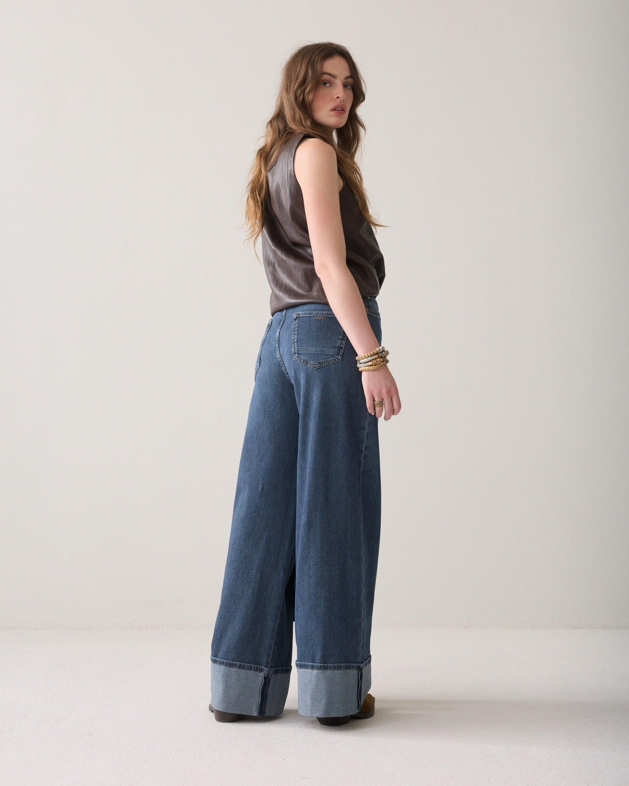 Wide Leg Denim Jeans - 4s3010