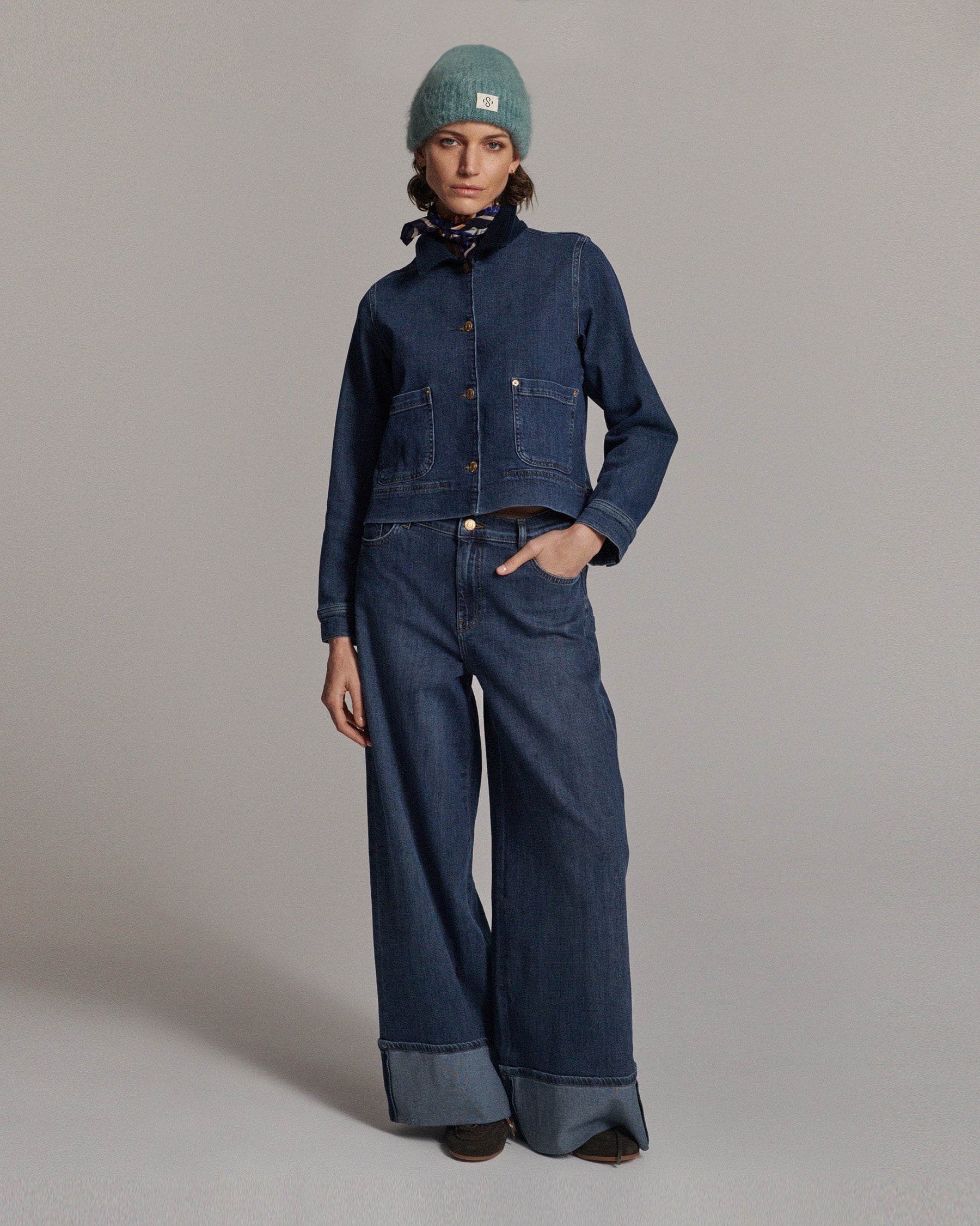 Wide Leg Denim Jeans - 4s3010
