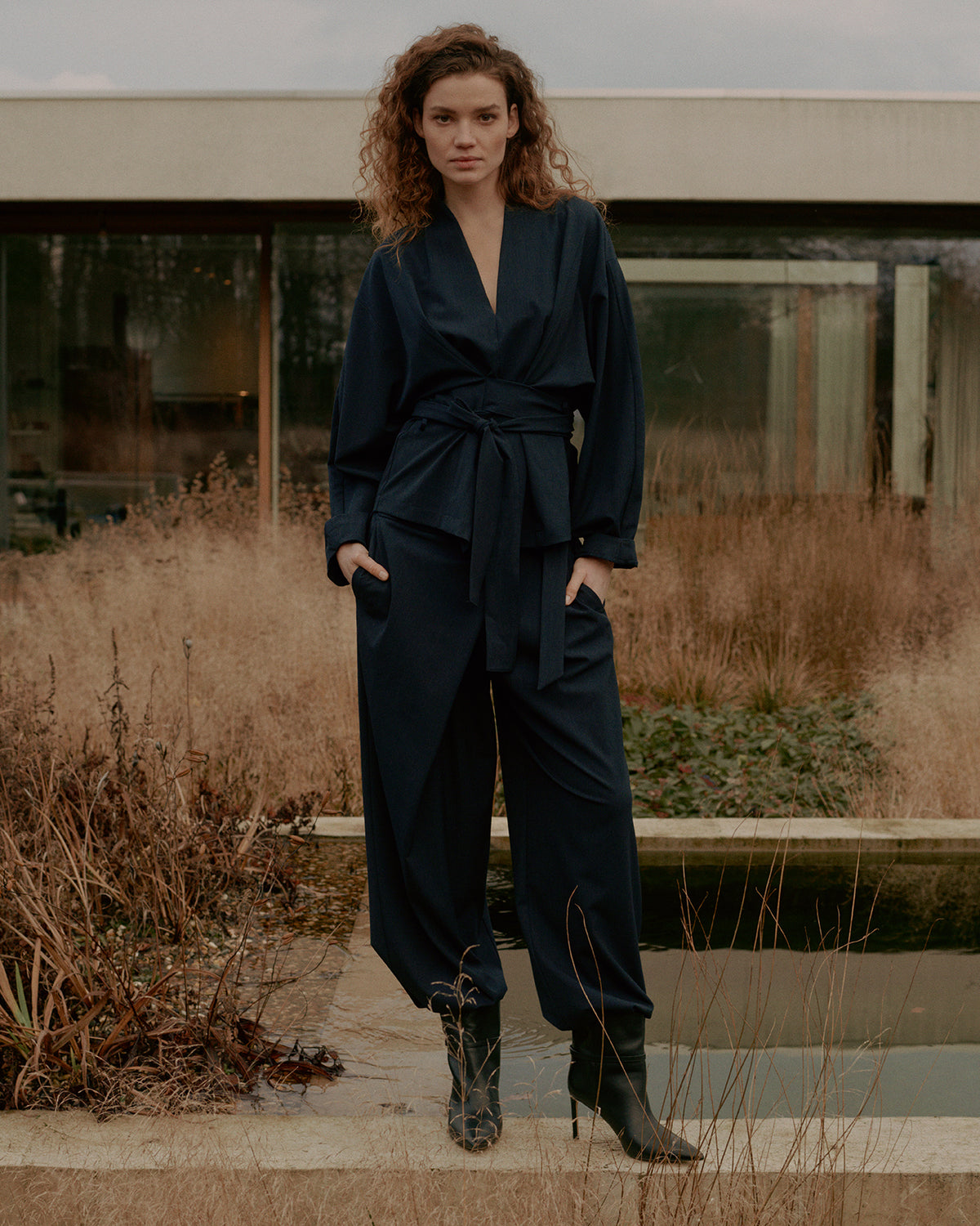 Midnight Blue Stripe Trousers - 4s3029