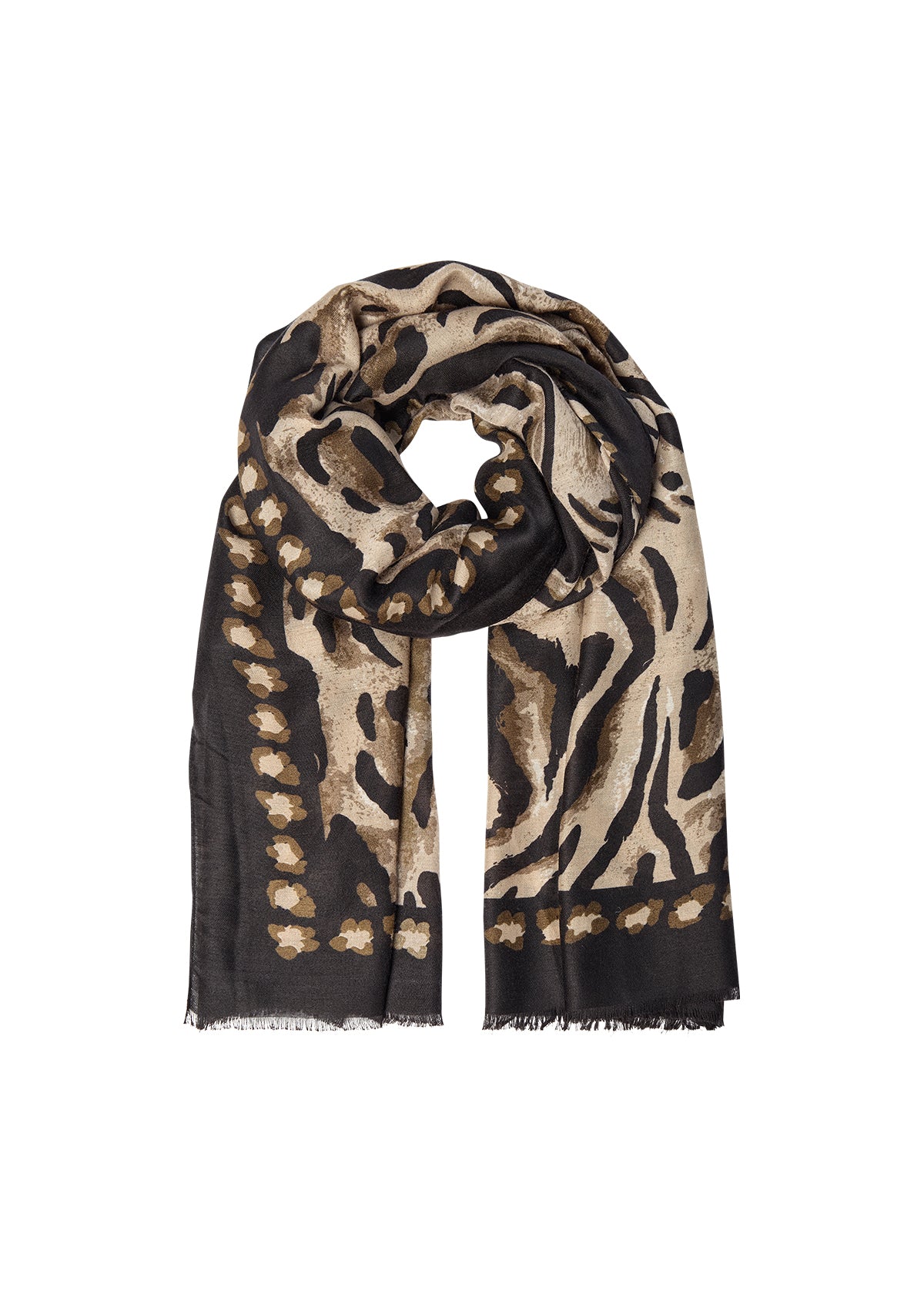 Virna 1 Dark Olive Combi Scarf - 51440