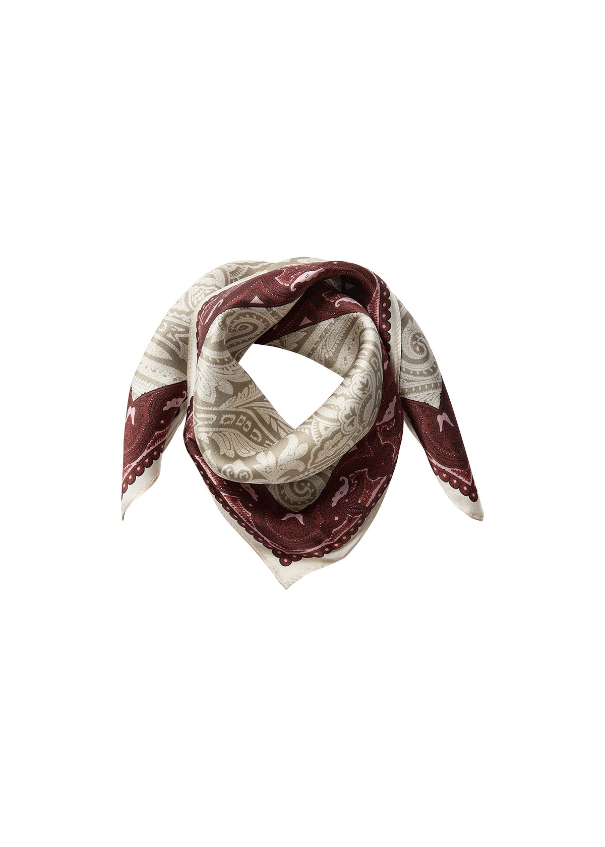Hagar 1 Brown Square Silk Scarf - 51552