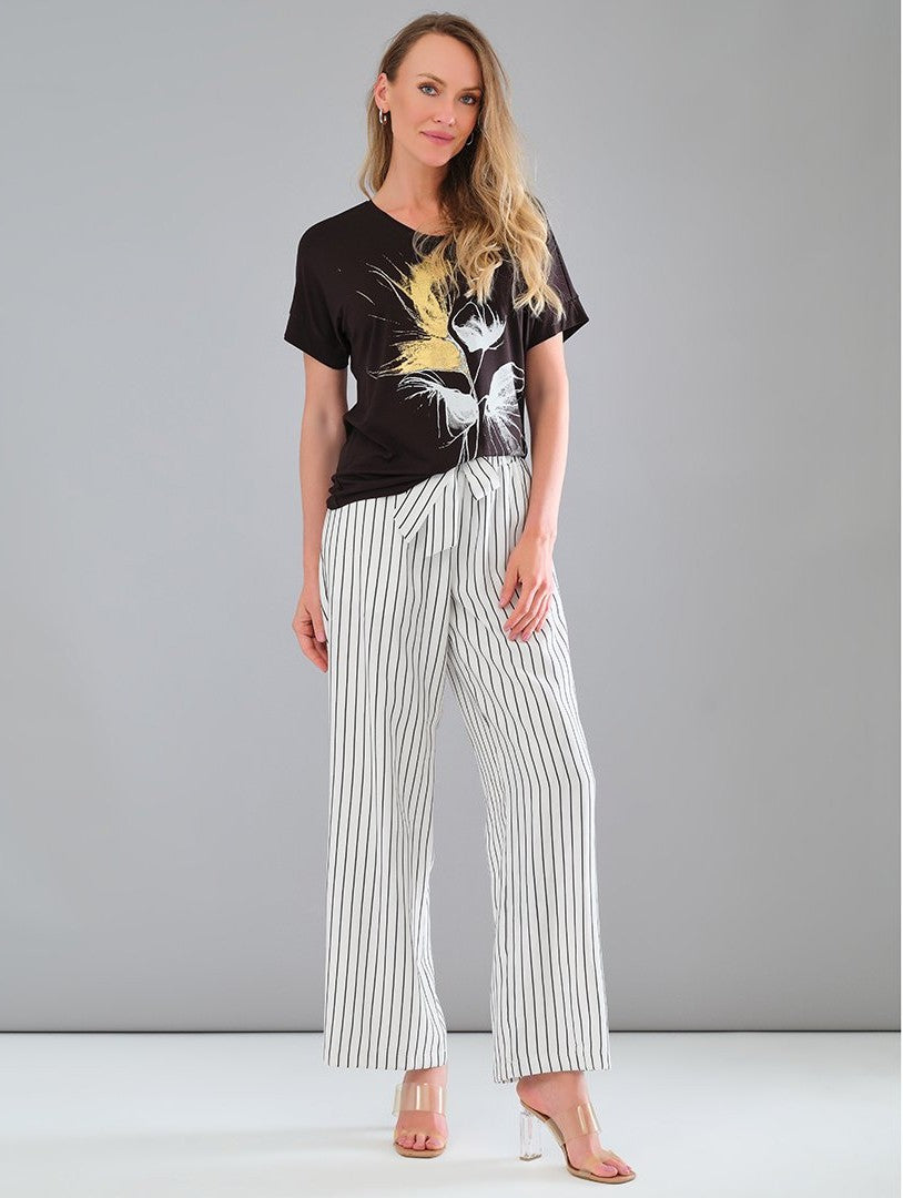 Black Front Print T-Shirt - 56102