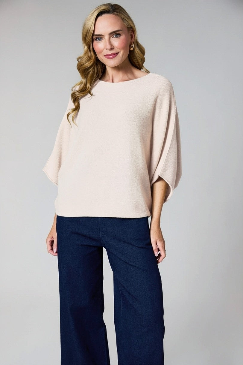 Beige Batwing Knit - 57702