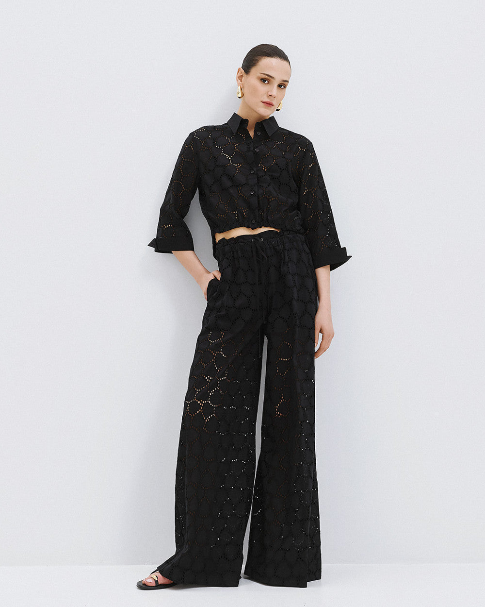 Black Broidery Trousers - 63-5025