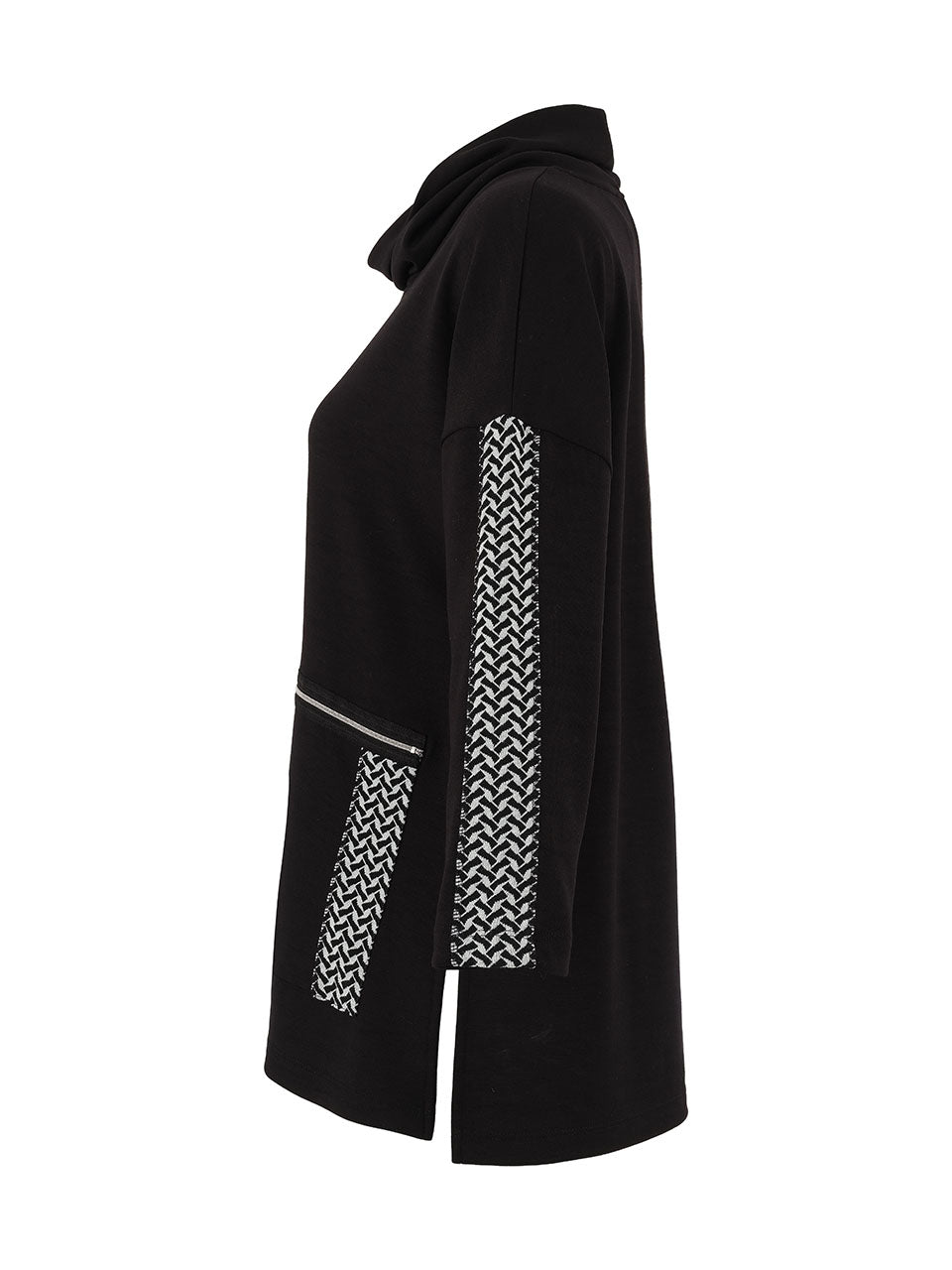 Black Cowl Tunic Top - 75112