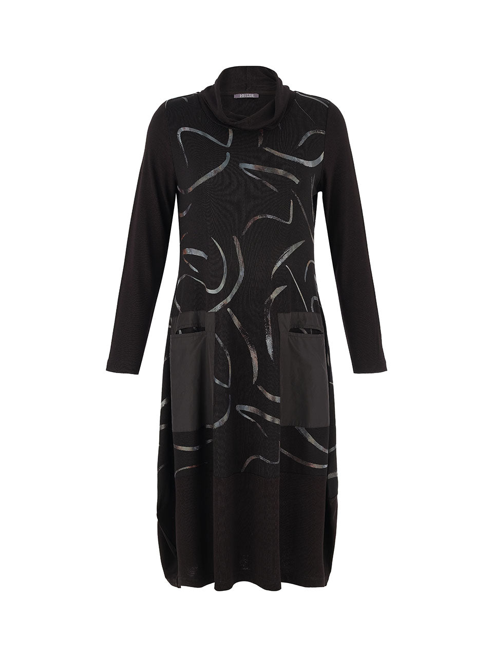 Black Print Dress - 75124