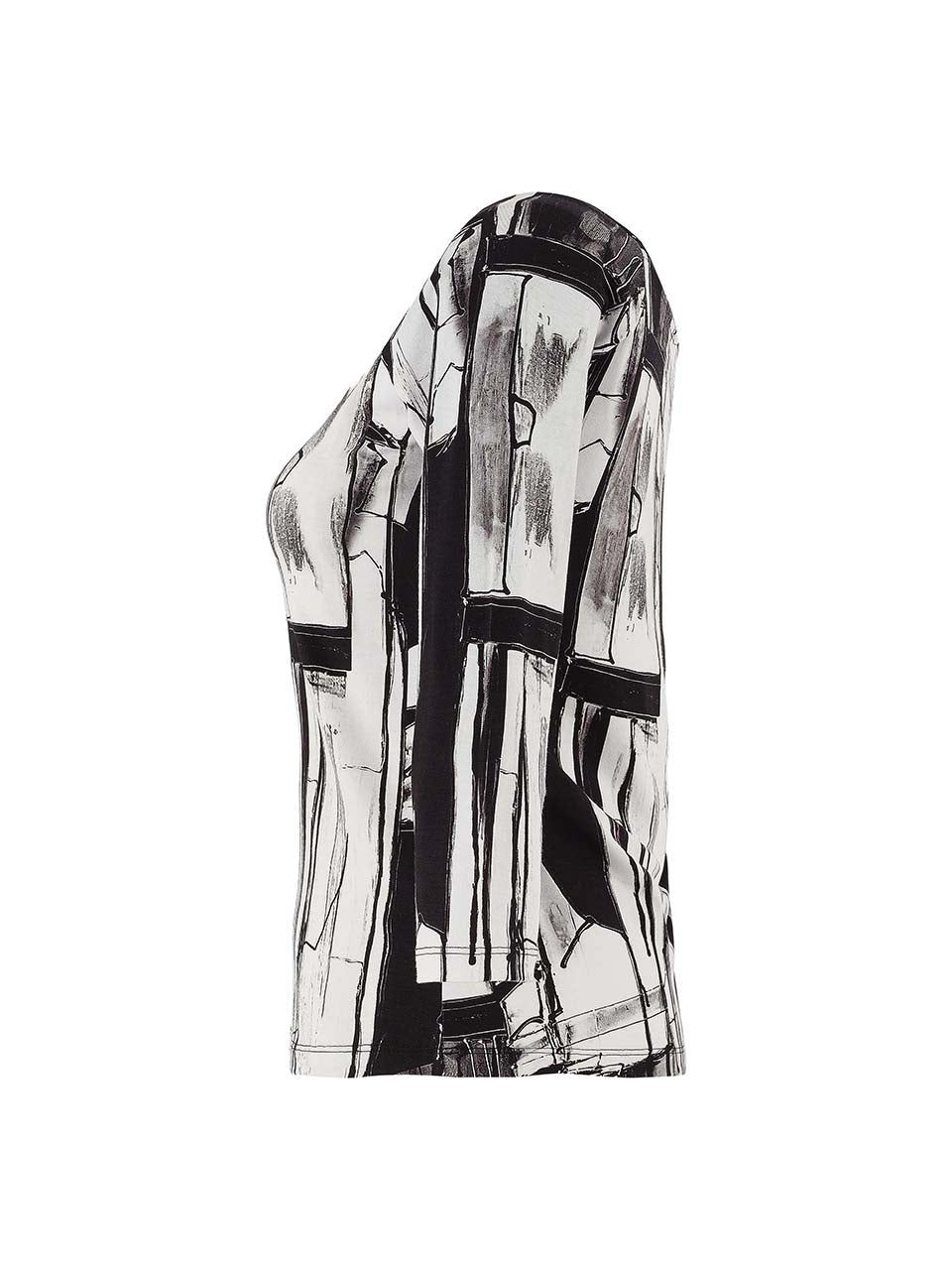 Monochrome Abstract Print Top - 75630